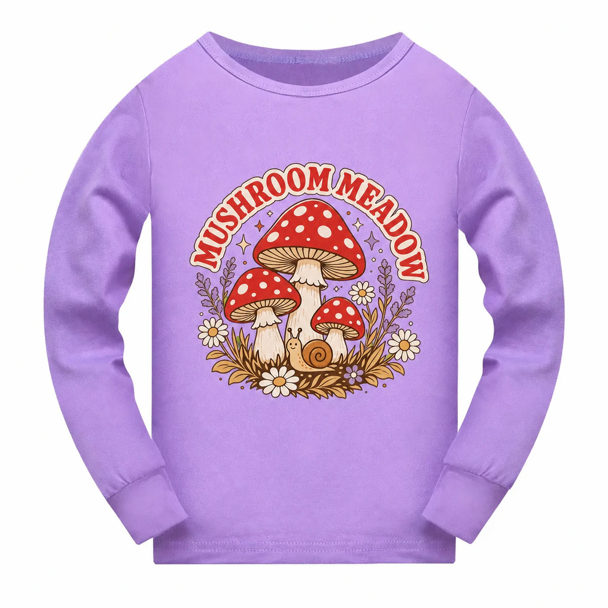 Mushroom Meadow Long-Sleeve Pajama Top for Kids product preview