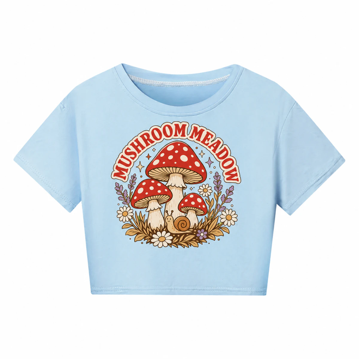 Mushroom Meadow Cropped Short-Sleeve Top for Kids product preview