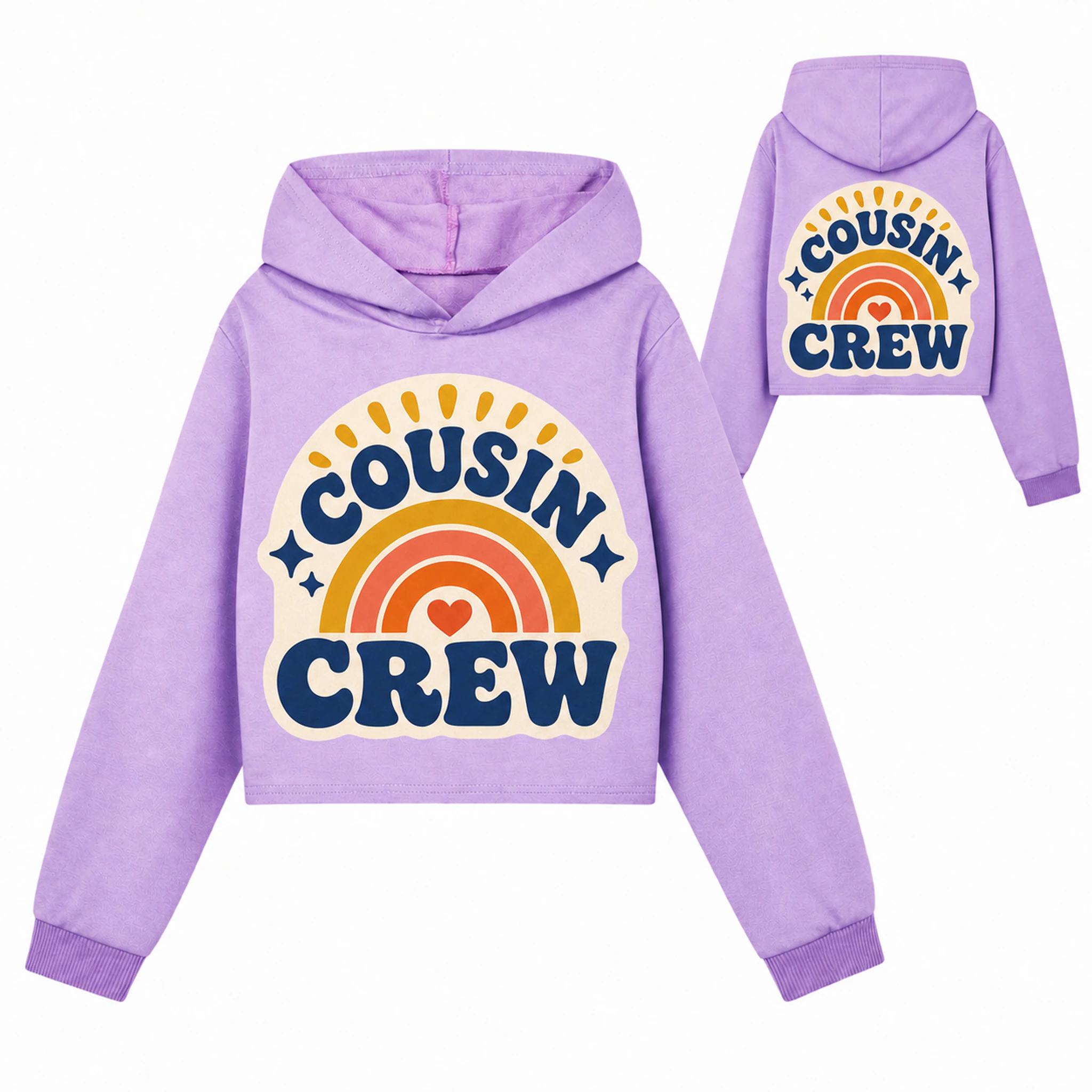 Cousin Crew Custom Girls Cropped Hoodie AI-rendered finished product