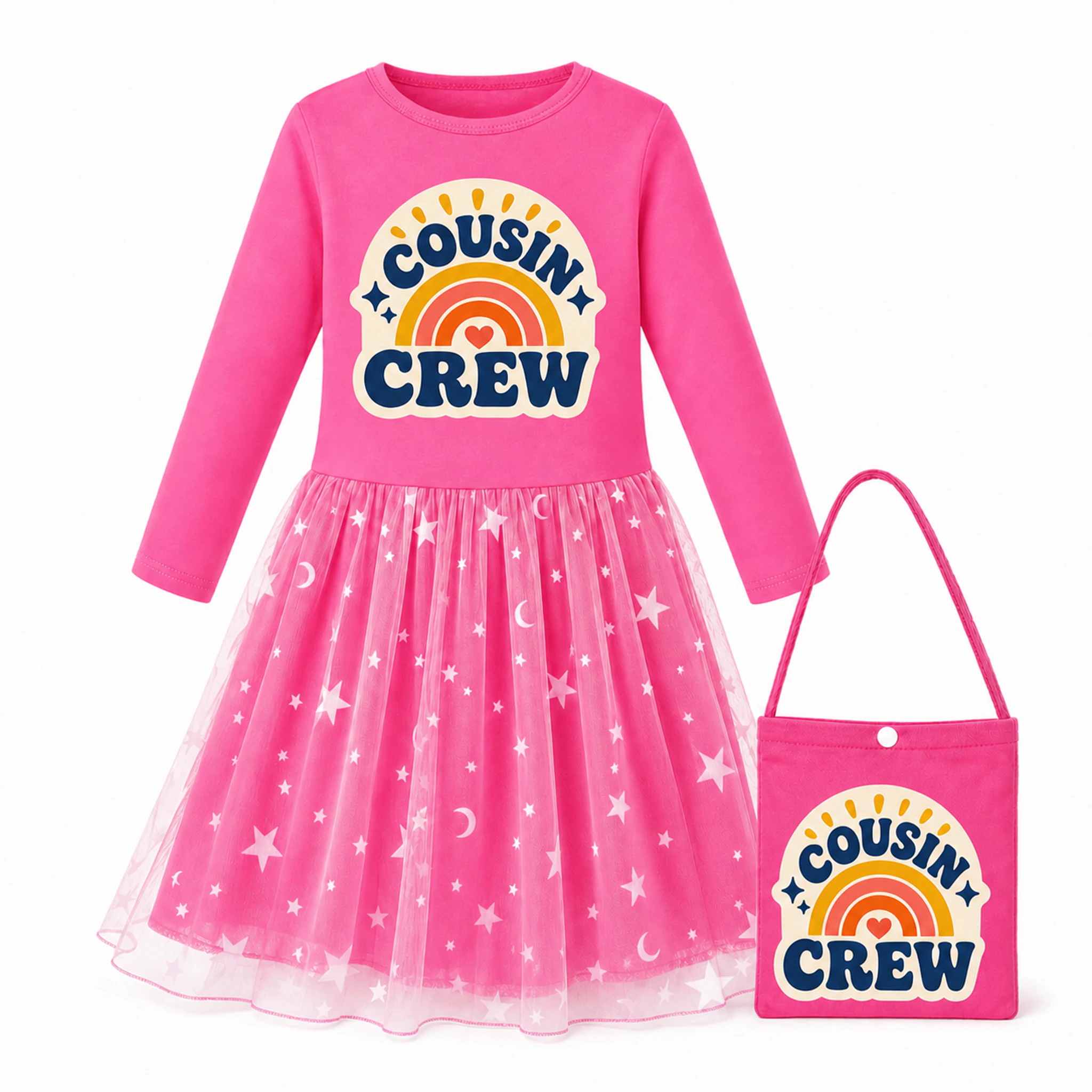 Cousin Crew Girls Long Tulle and Star Skirt Styles with Bag for Kids product preview