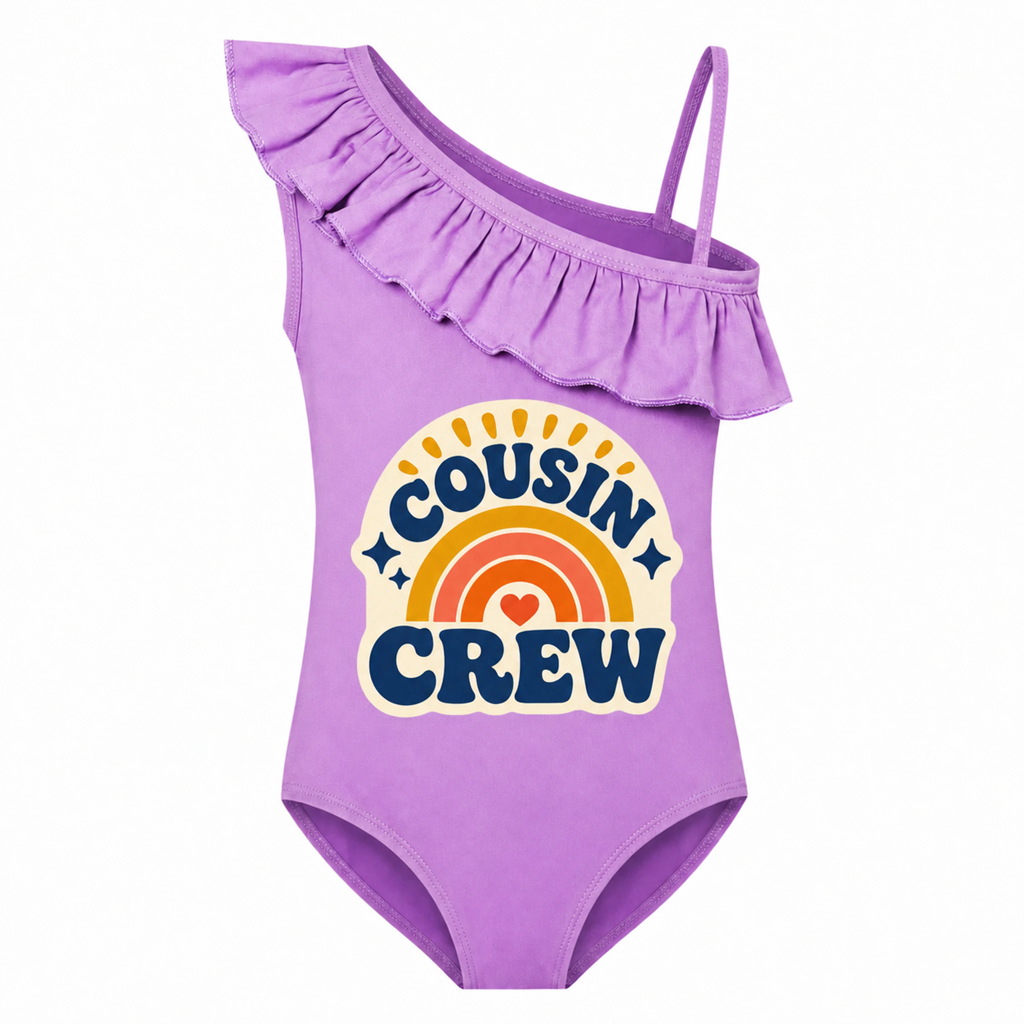 Cousin Crew Girls Asymmetric-Ruffle One-Piece Swimsuit for Kids product preview