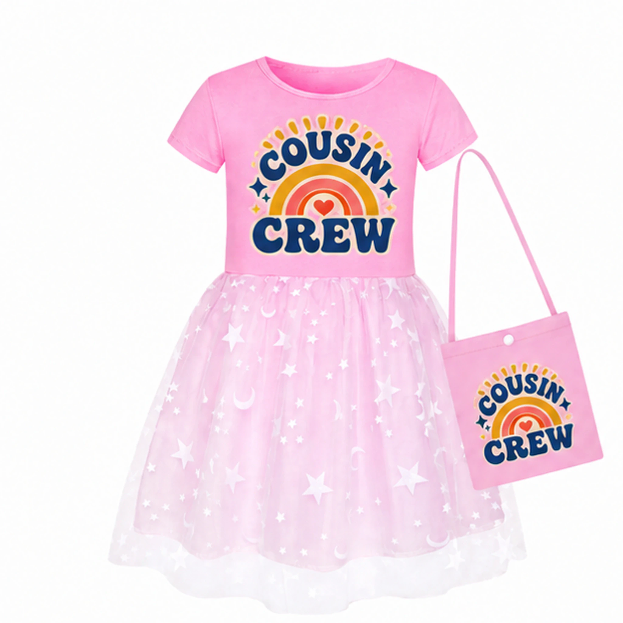Pink · Skirt · with Bag Custom Girls Short Skirt Styles with Bag with the Cousin Crew design