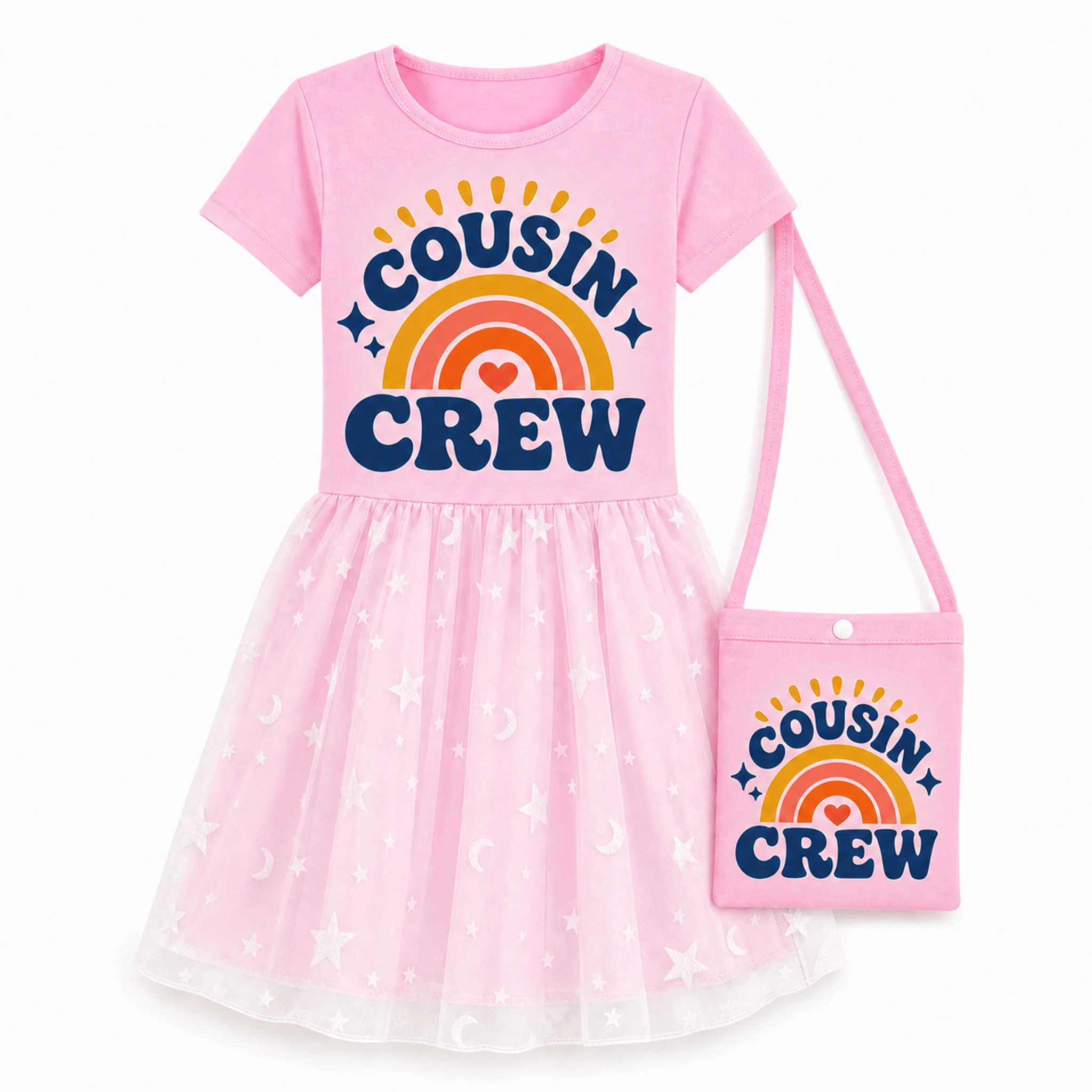 Cousin Crew Custom Girls Short Skirt Styles with Bag AI-rendered finished product