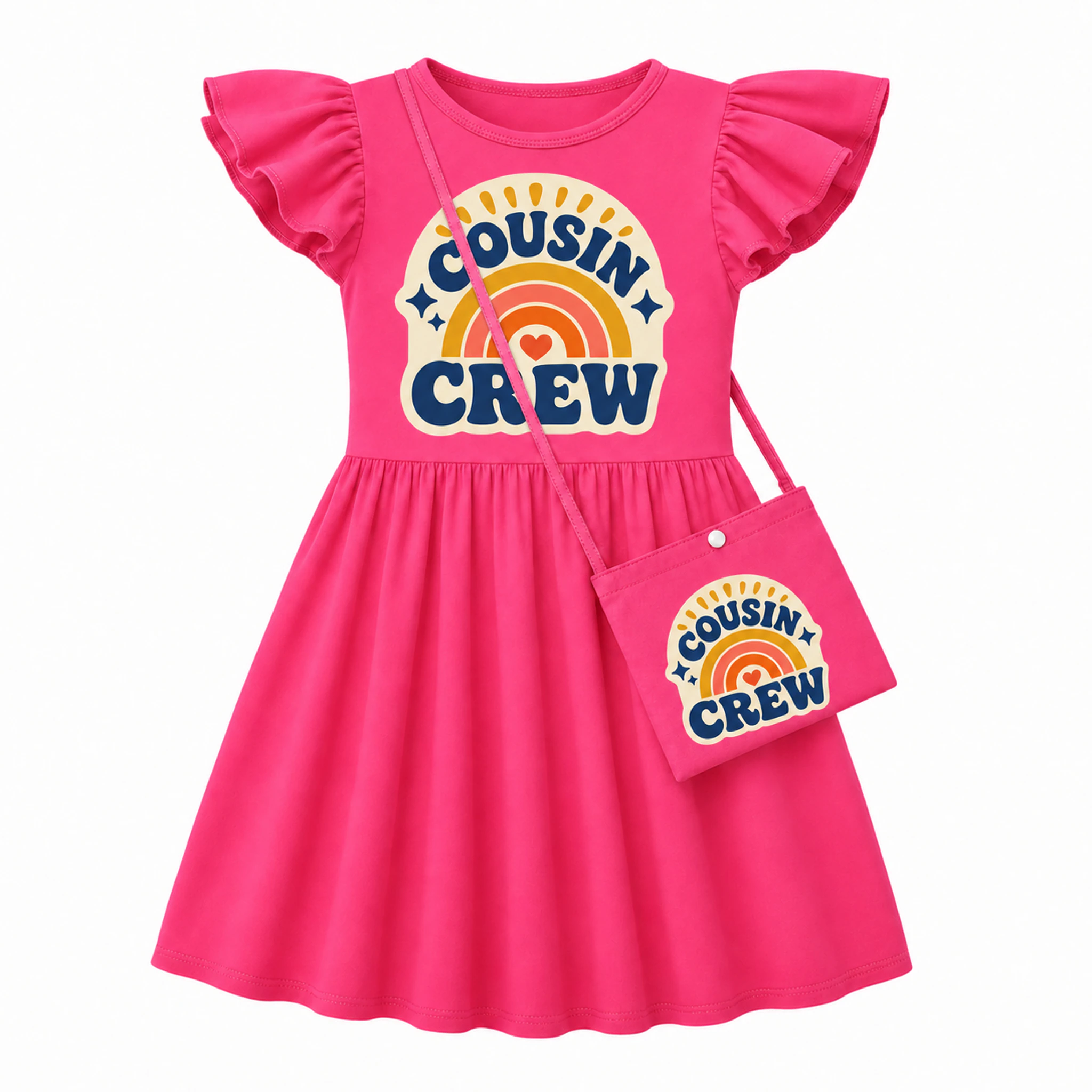 Cousin Crew Girls Short-Sleeve Sleep Dress with Crossbody Bag for Kids product preview
