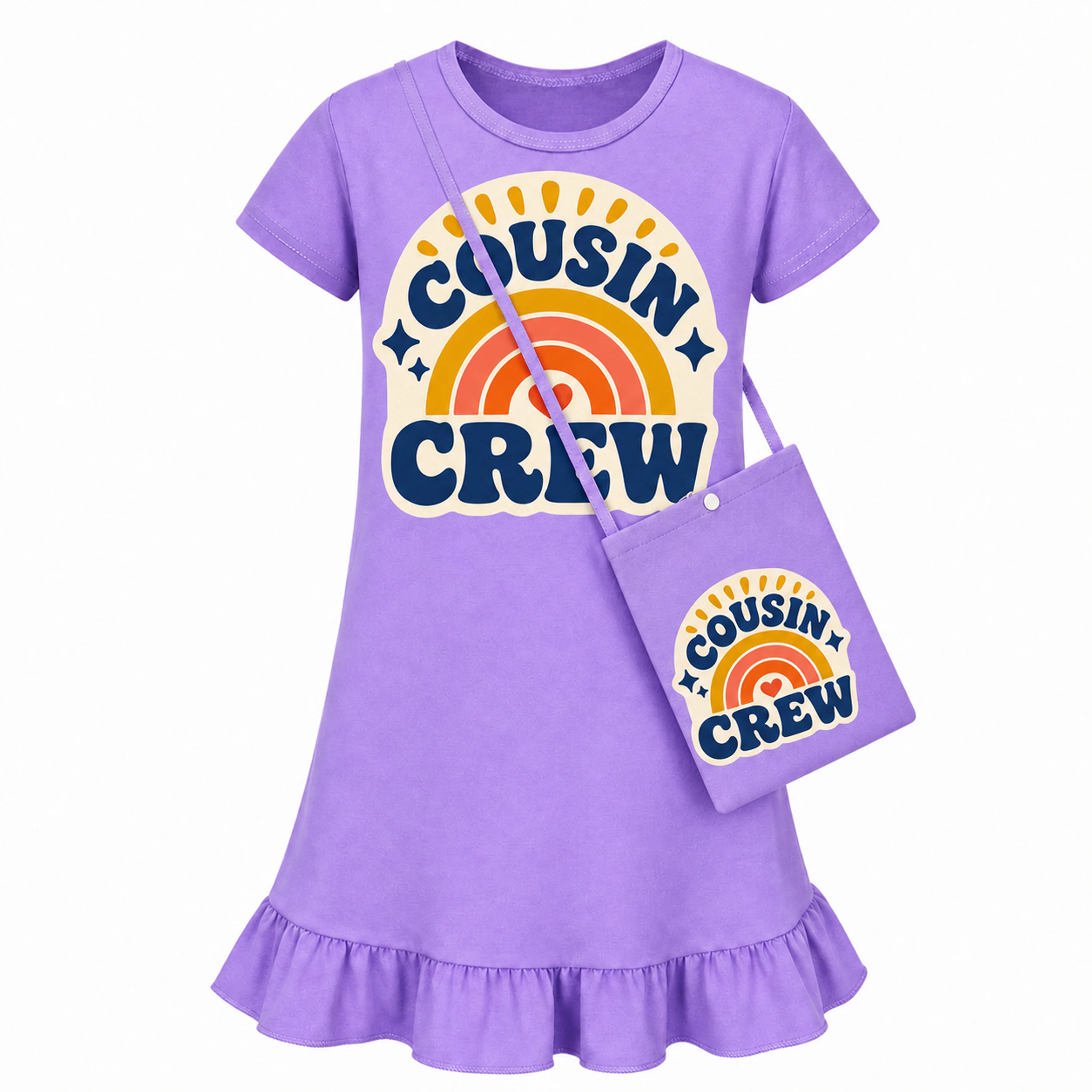 Cousin Crew Girls Short-Sleeve Sleep Dress with Matching Bag for Kids product preview