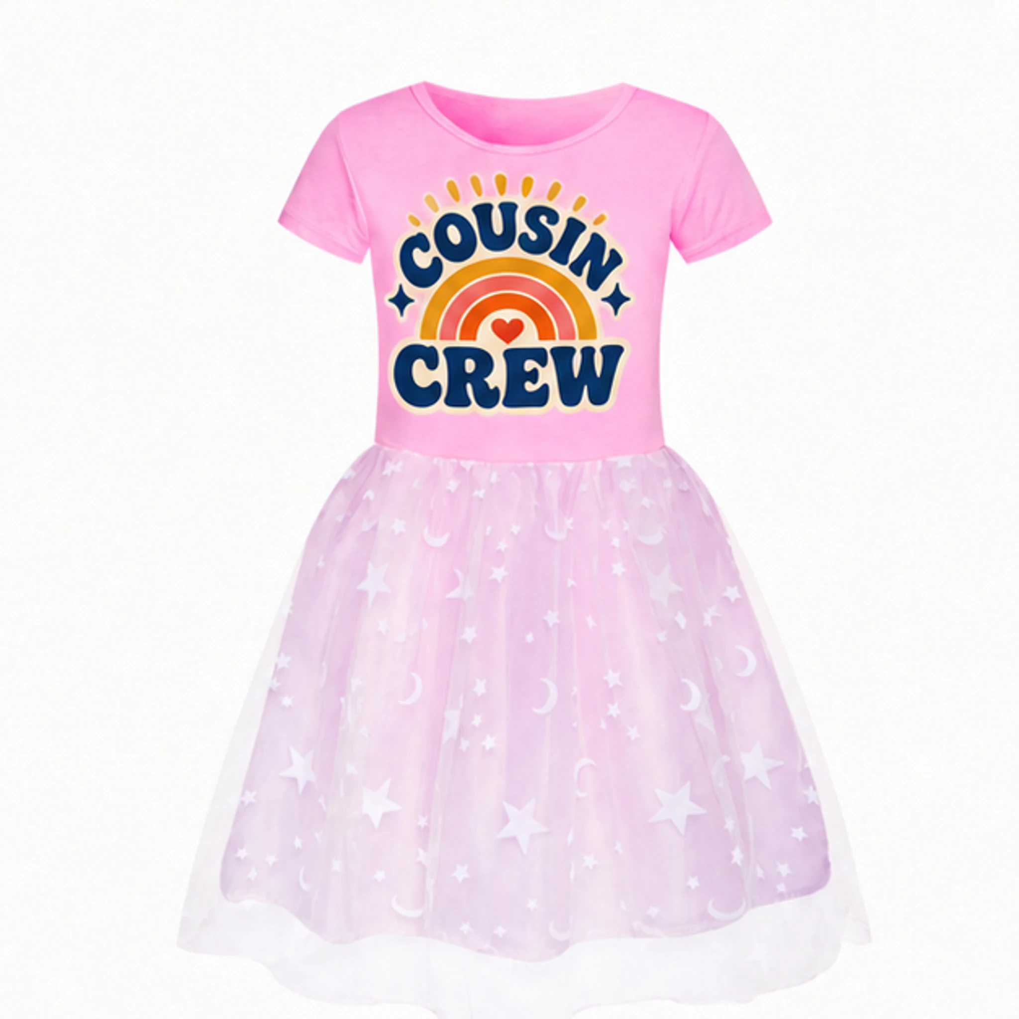 Pink Custom Girls Short Tulle and Classic Skirt Styles with the Cousin Crew design