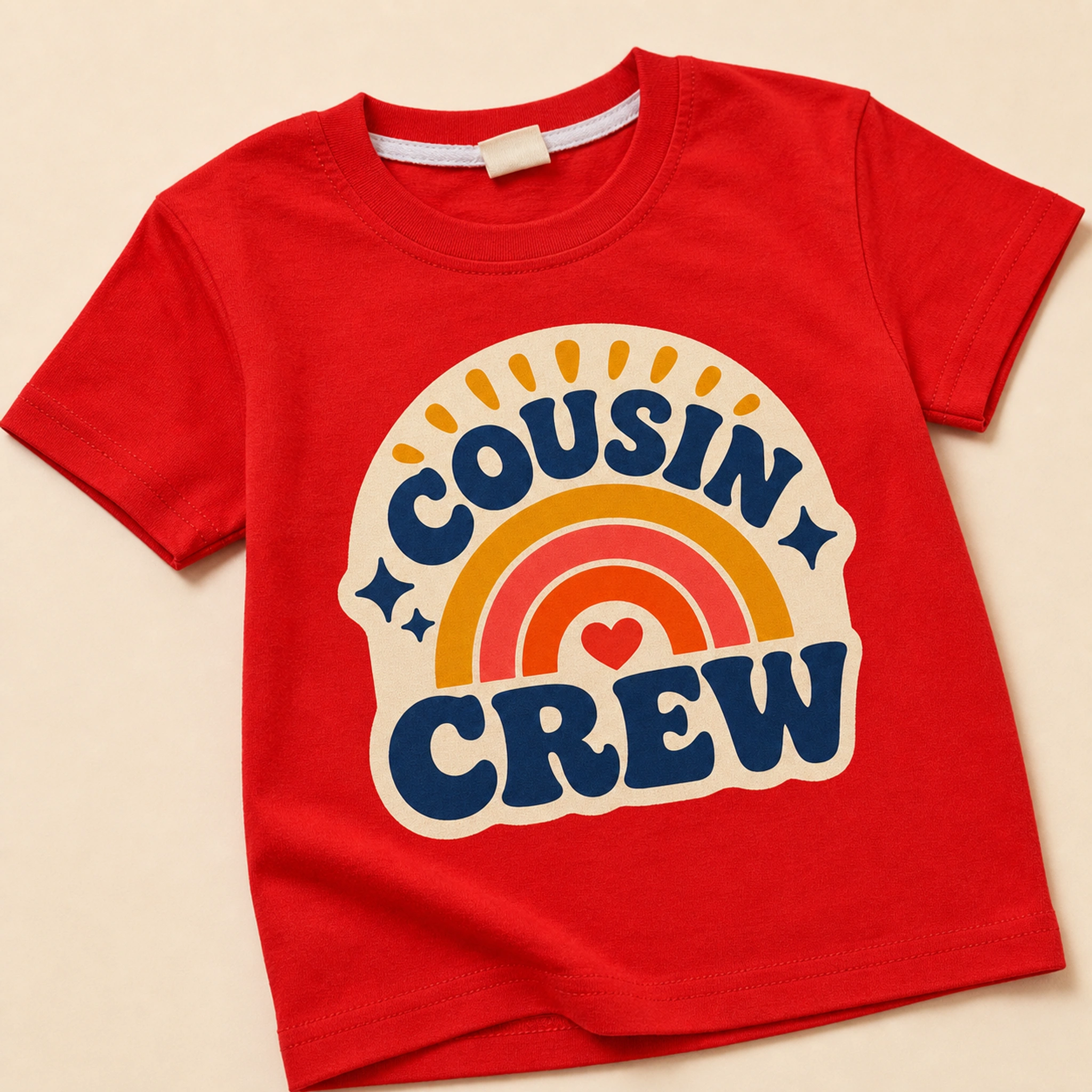 Cousin Crew Custom Kids Classic Short-Sleeve T-Shirt print, fabric, and construction details