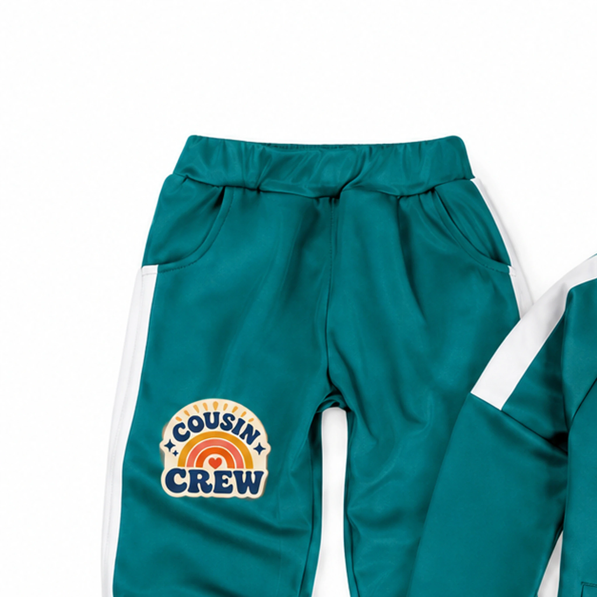Zip Jacket and Pants Set Custom Kids Color-Block Jacket and Pants Set with the Cousin Crew design