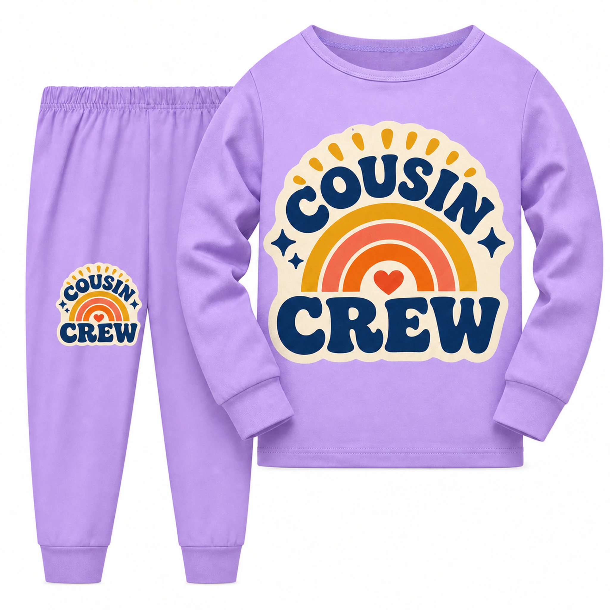 Cousin Crew Custom Kids Long-Sleeve Top and Pants Set AI-rendered finished product