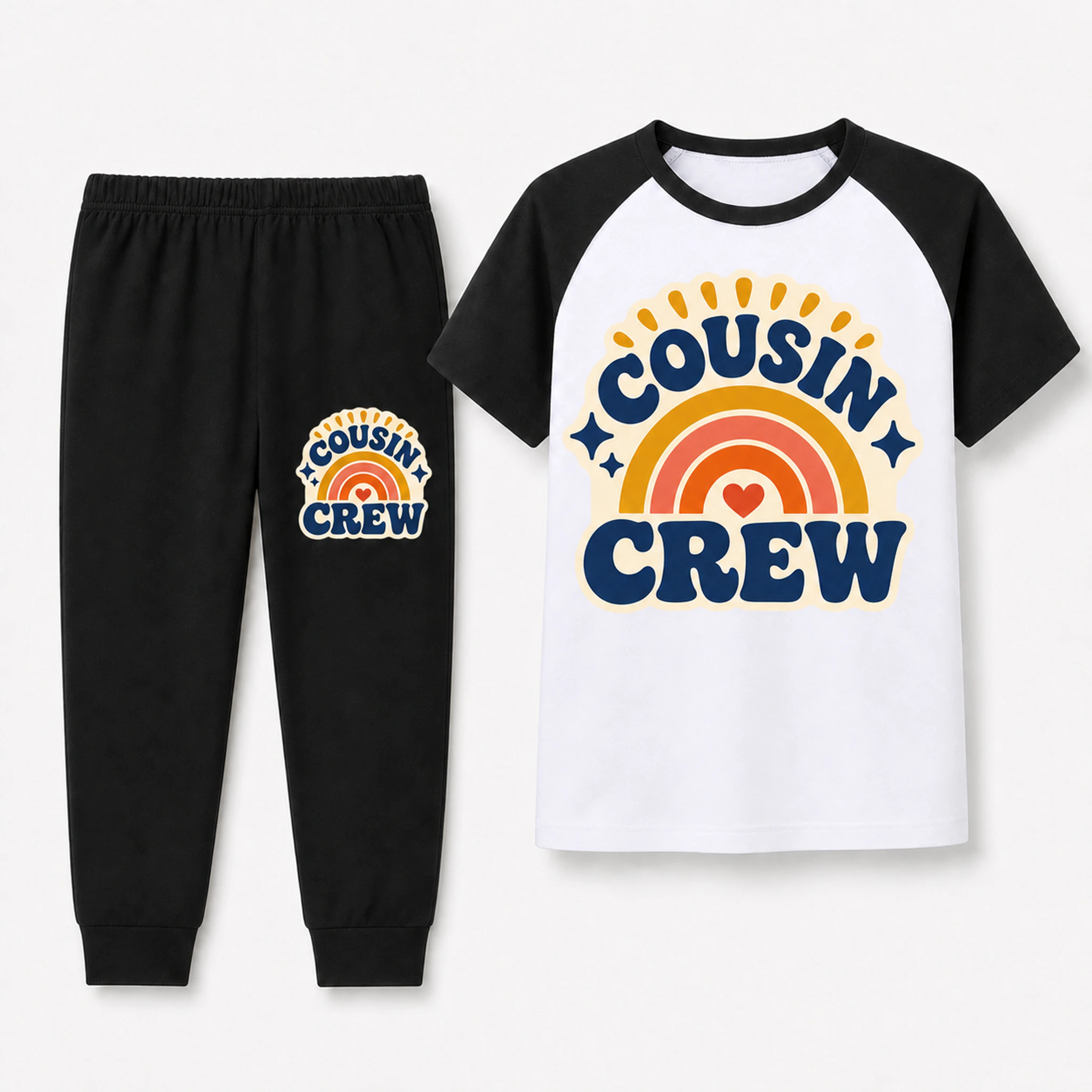 Cousin Crew Short-Sleeve Top and Long Pants Sports Set for Kids product preview