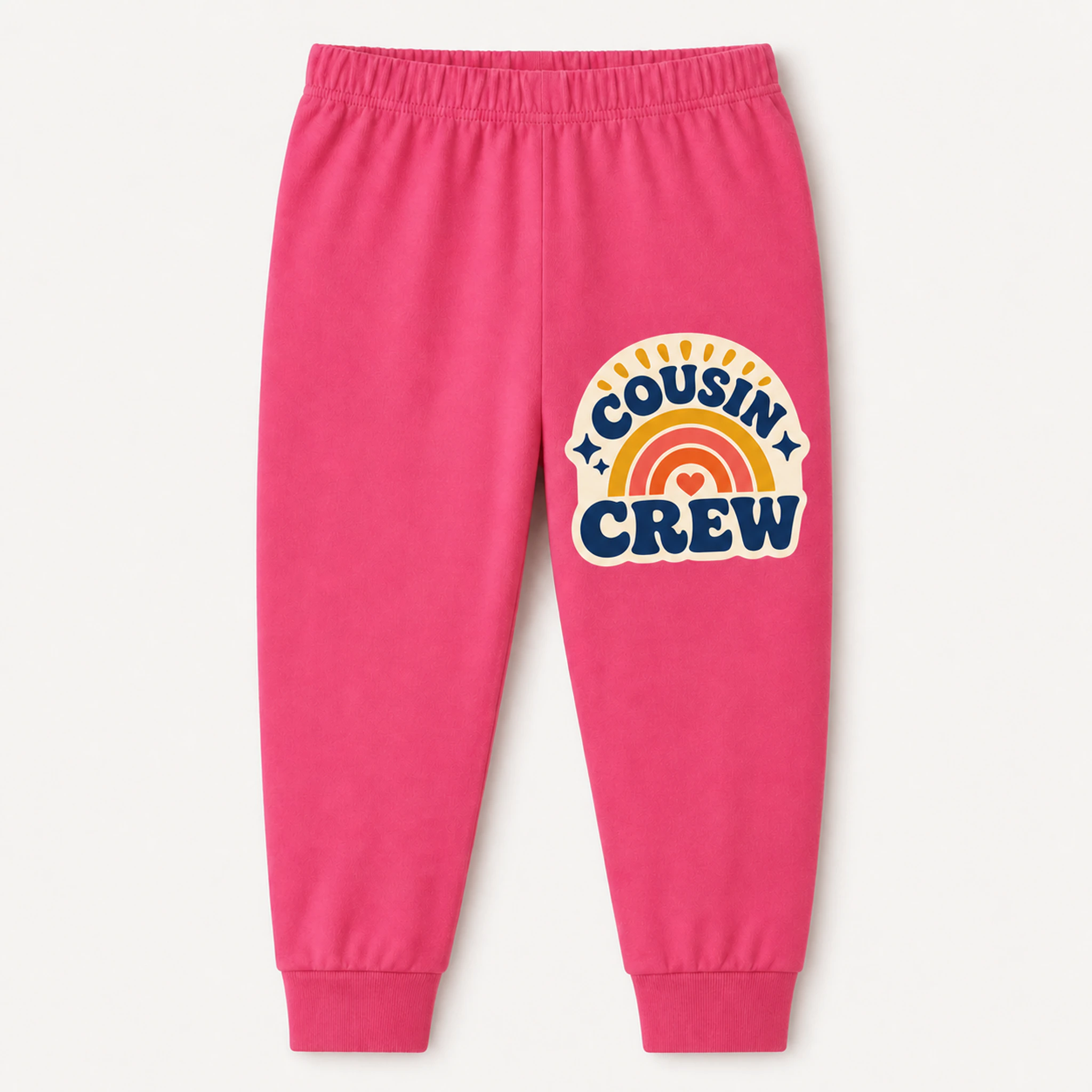 Cousin Crew Custom Kids Long Pajama Pants — Pants Only print, fabric, and construction details