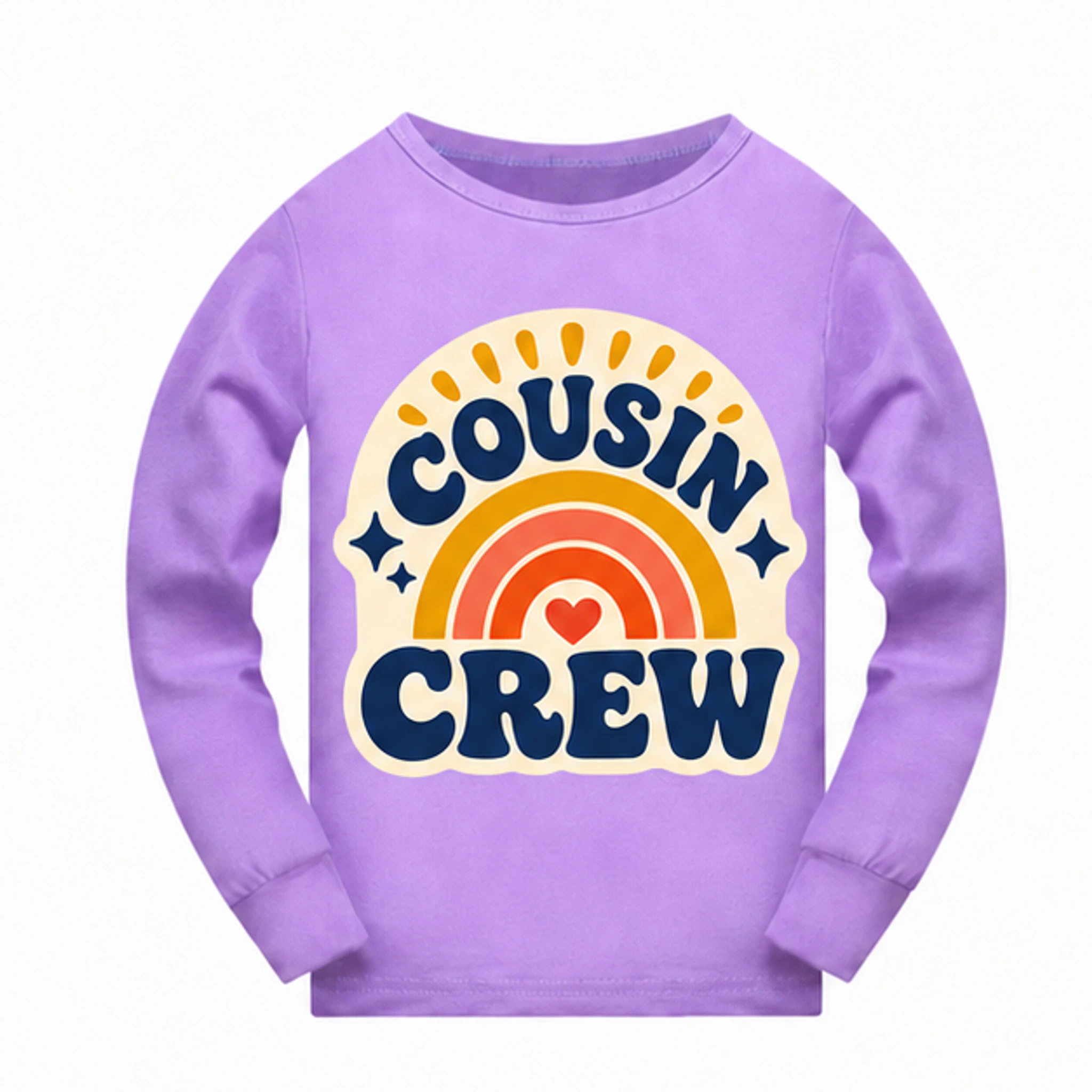 Purple · Pajama Top Custom Kids Long-Sleeve Pajama Top with the Cousin Crew design