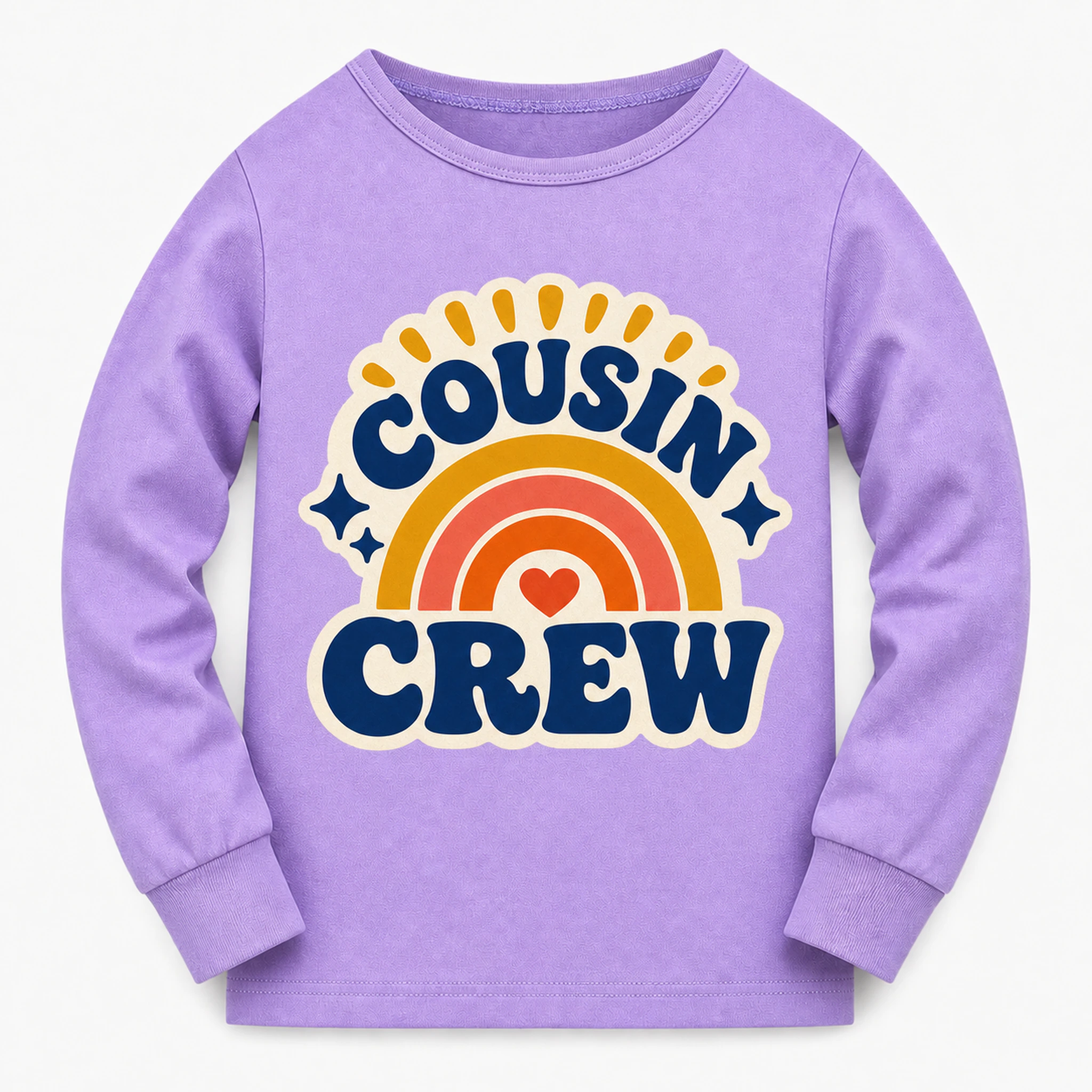 Cousin Crew Custom Kids Long-Sleeve Pajama Top print, fabric, and construction details