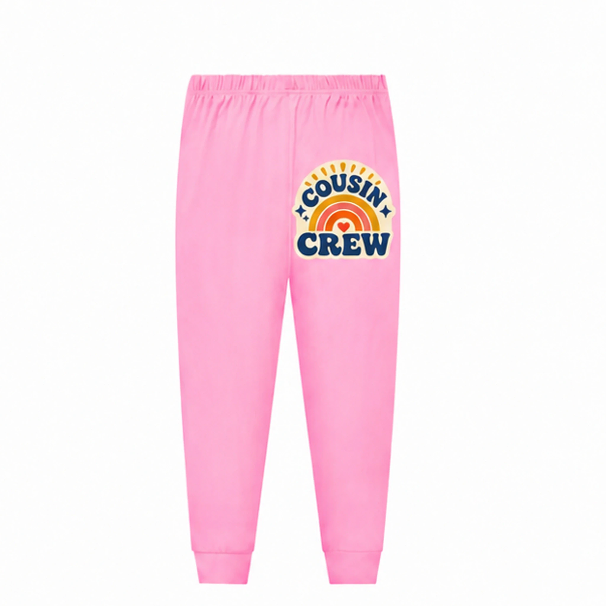 Pink · Pajama Pants Custom Kids Soft Pajama Pants with the Cousin Crew design