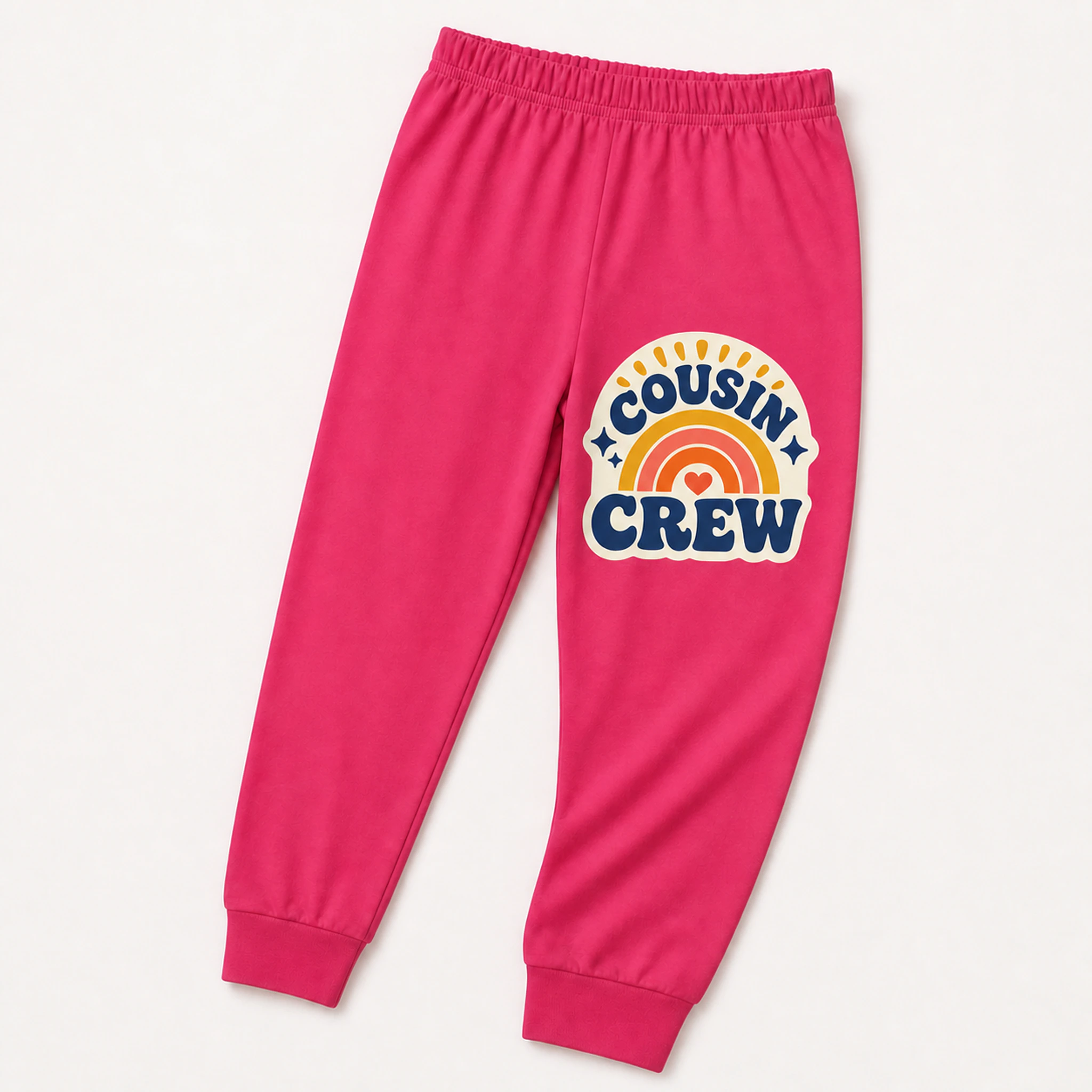 Cousin Crew Custom Kids Soft Pajama Pants print, fabric, and construction details