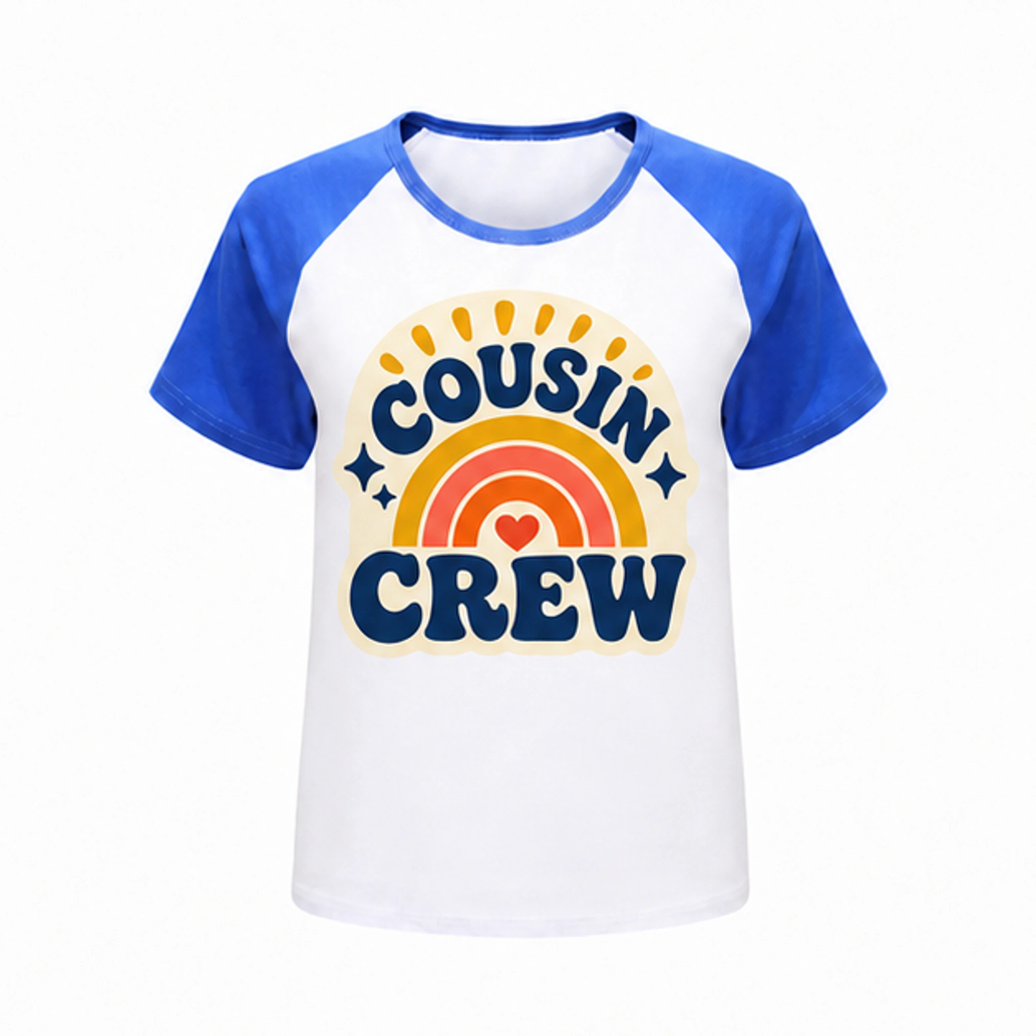 Blue · Short-Sleeve Style Custom Kids Soft Short-Sleeve Top with the Cousin Crew design