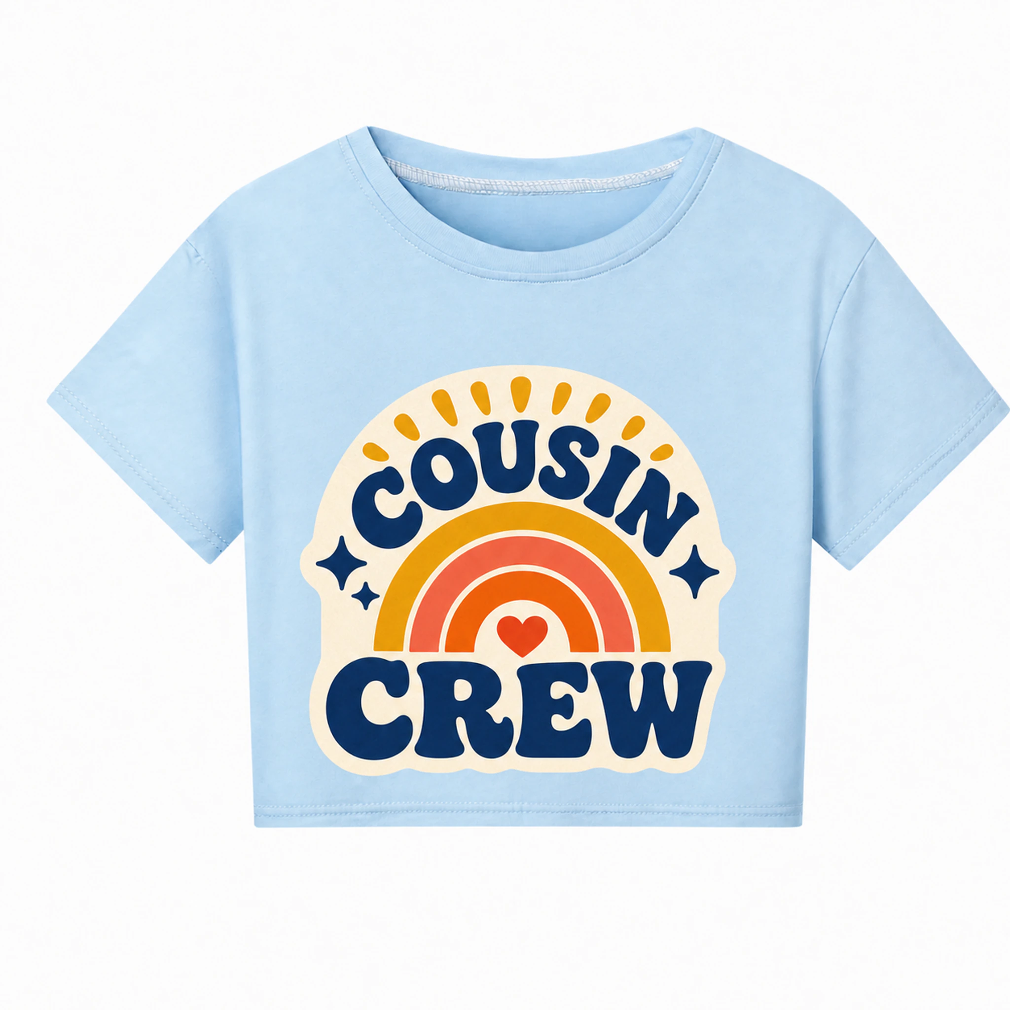 Cousin Crew Custom Kids Cropped Short-Sleeve Top AI-rendered finished product