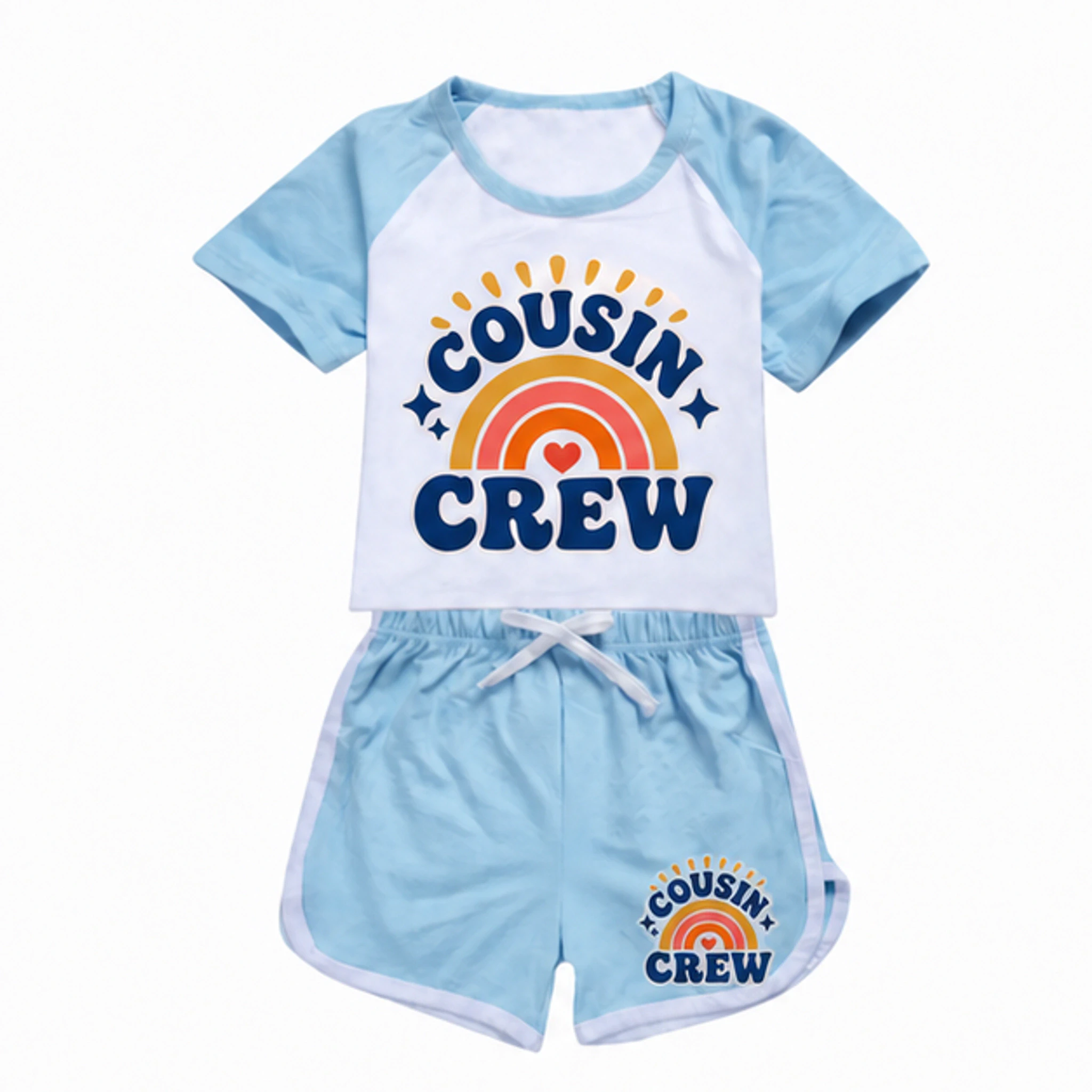 Light Blue · Set Custom Kids Summer Sports Set with the Cousin Crew design