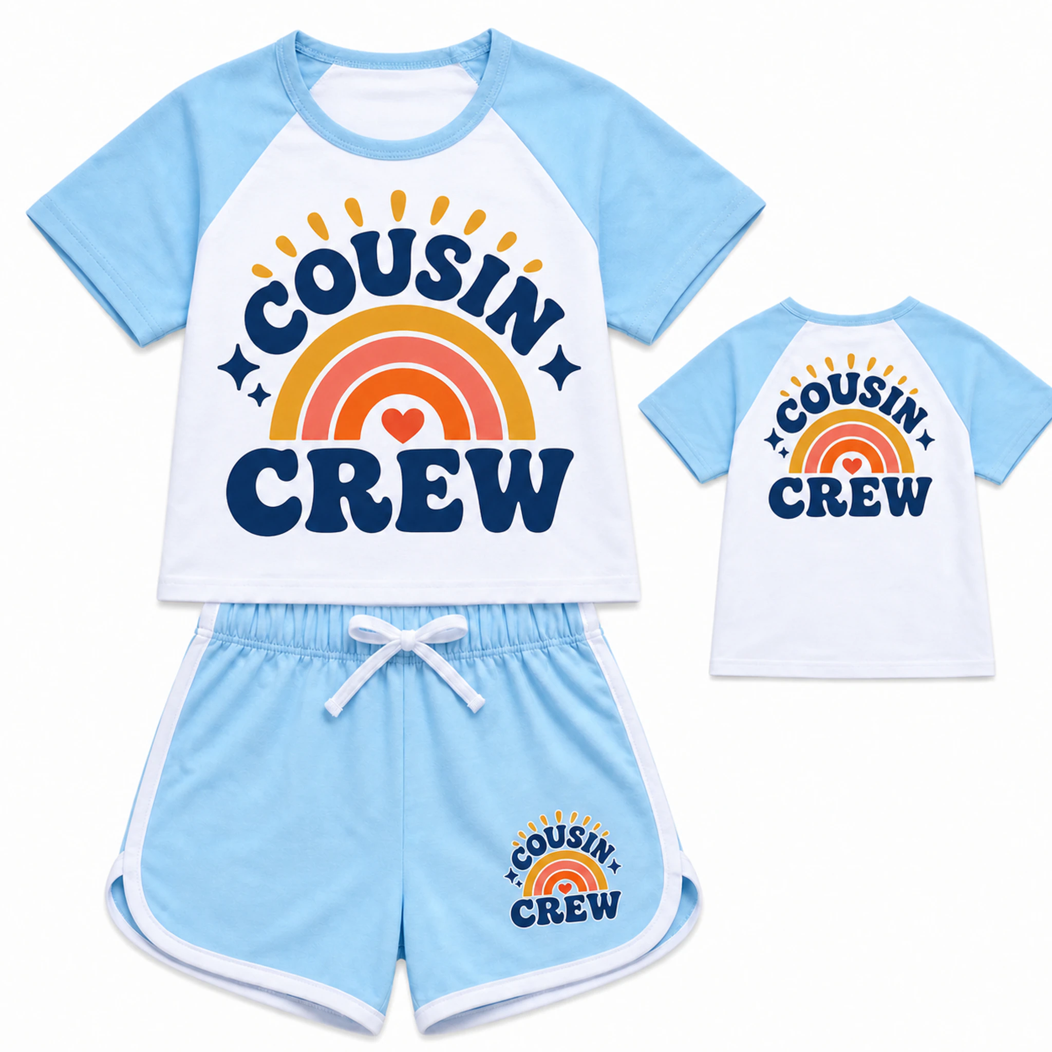 Cousin Crew Custom Kids Summer Sports Set AI-rendered finished product