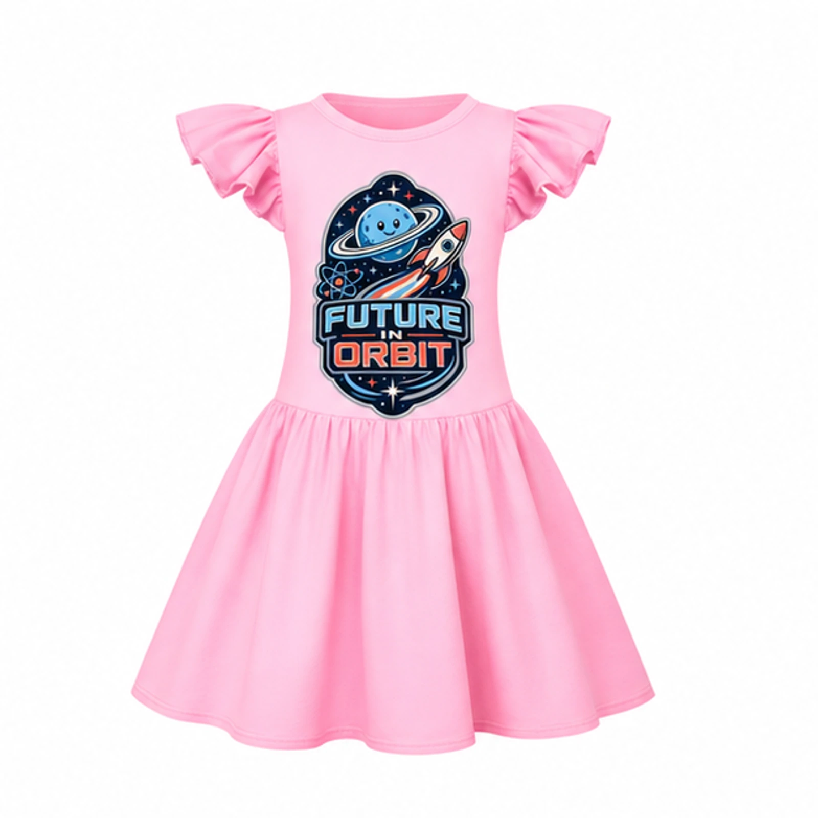 Future in Orbit Girls Short-Sleeve Sleep Dress with Matching Bag for Kids product preview