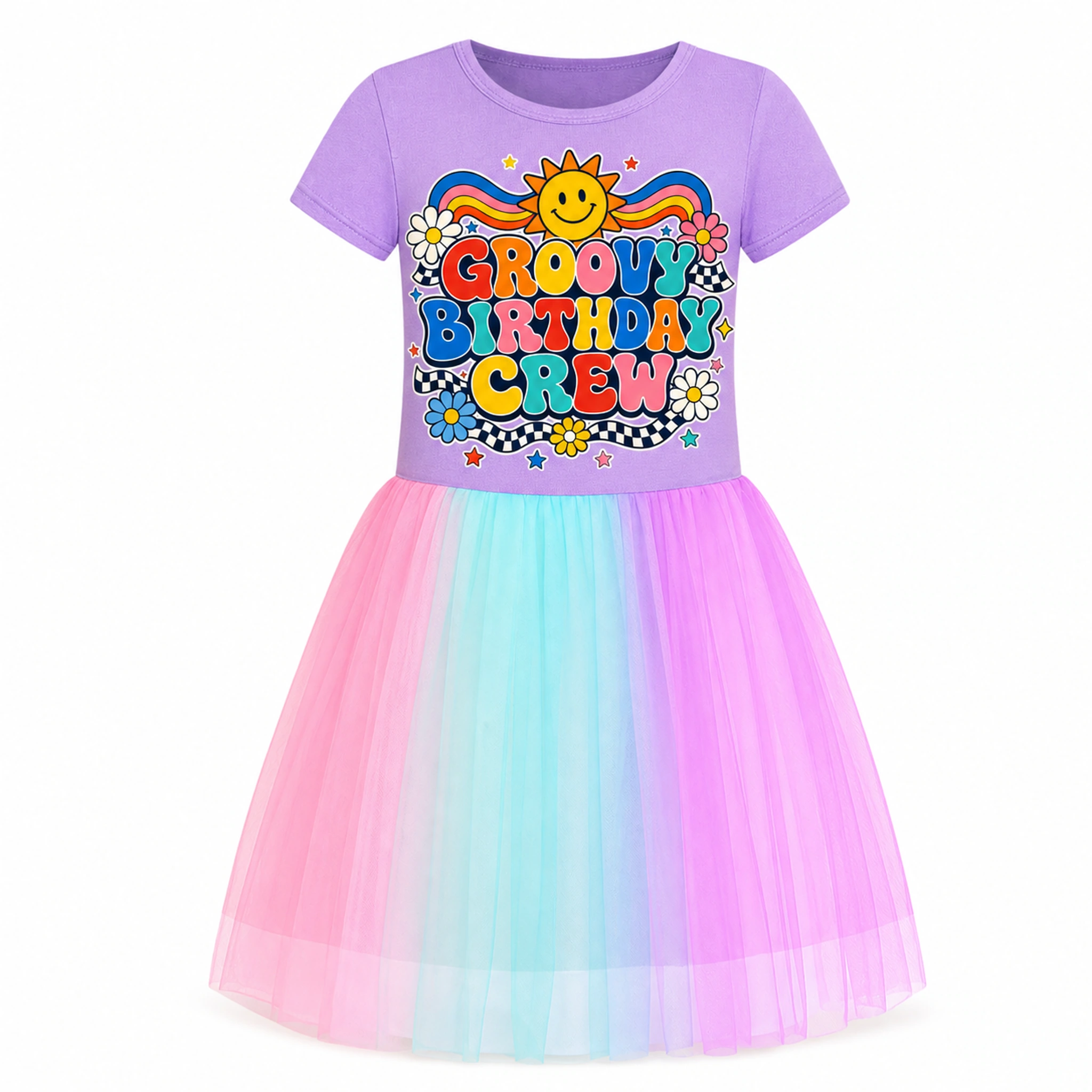 Groovy Birthday Crew Girls Short Tulle and Classic Skirt Styles for Kids product preview