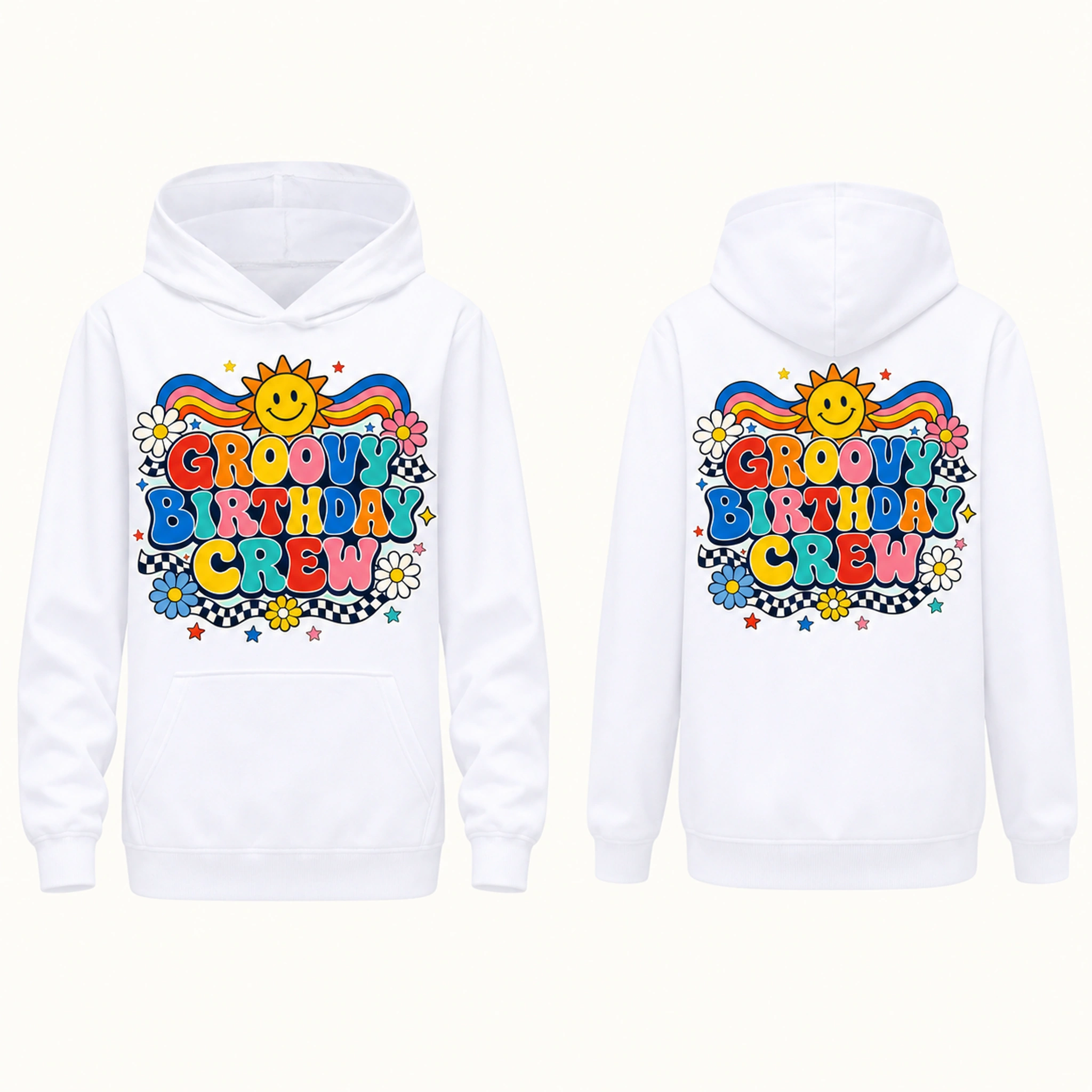 Groovy Birthday Crew Pullover Hoodie for Kids product preview