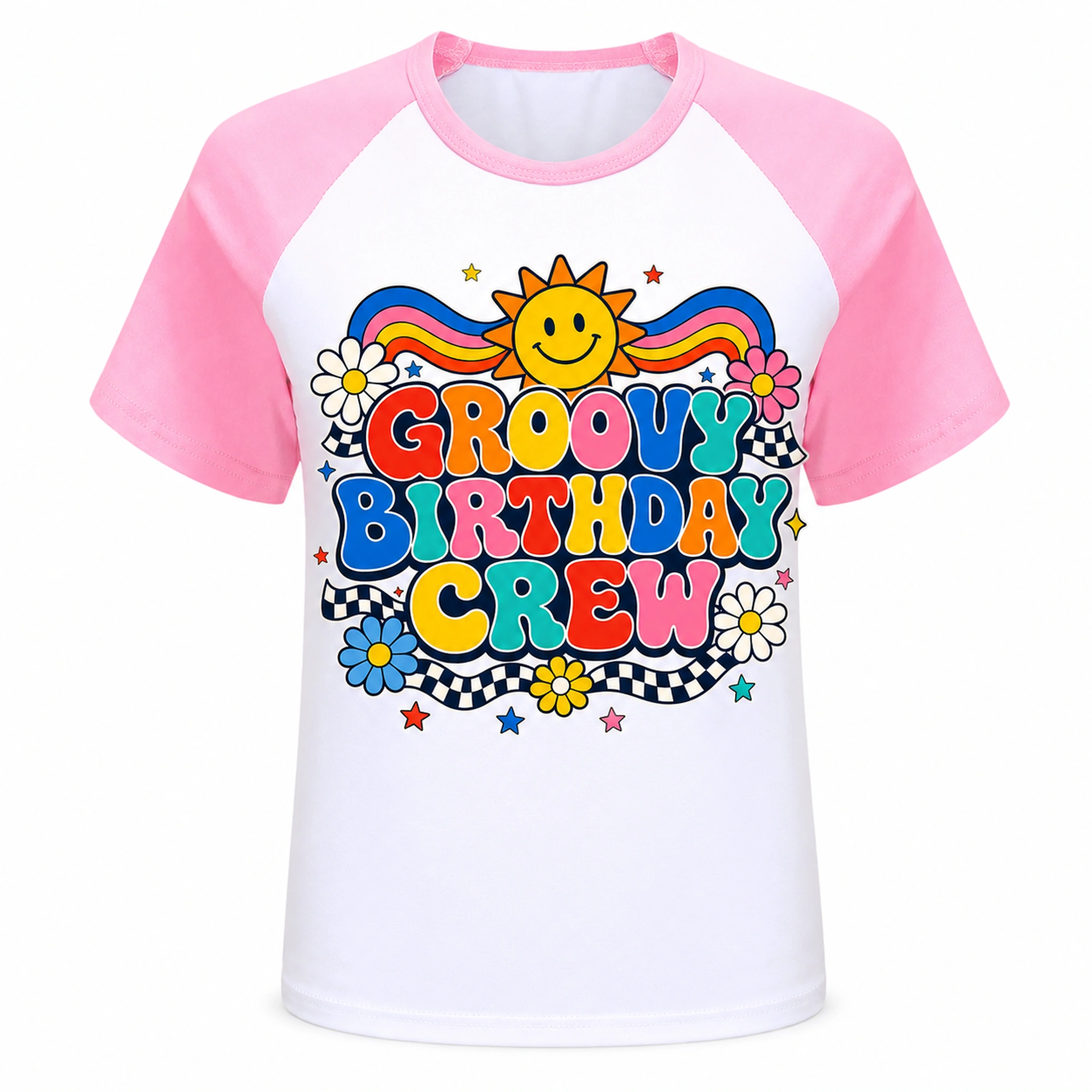 Groovy Birthday Crew Soft Short-Sleeve Top for Kids product preview