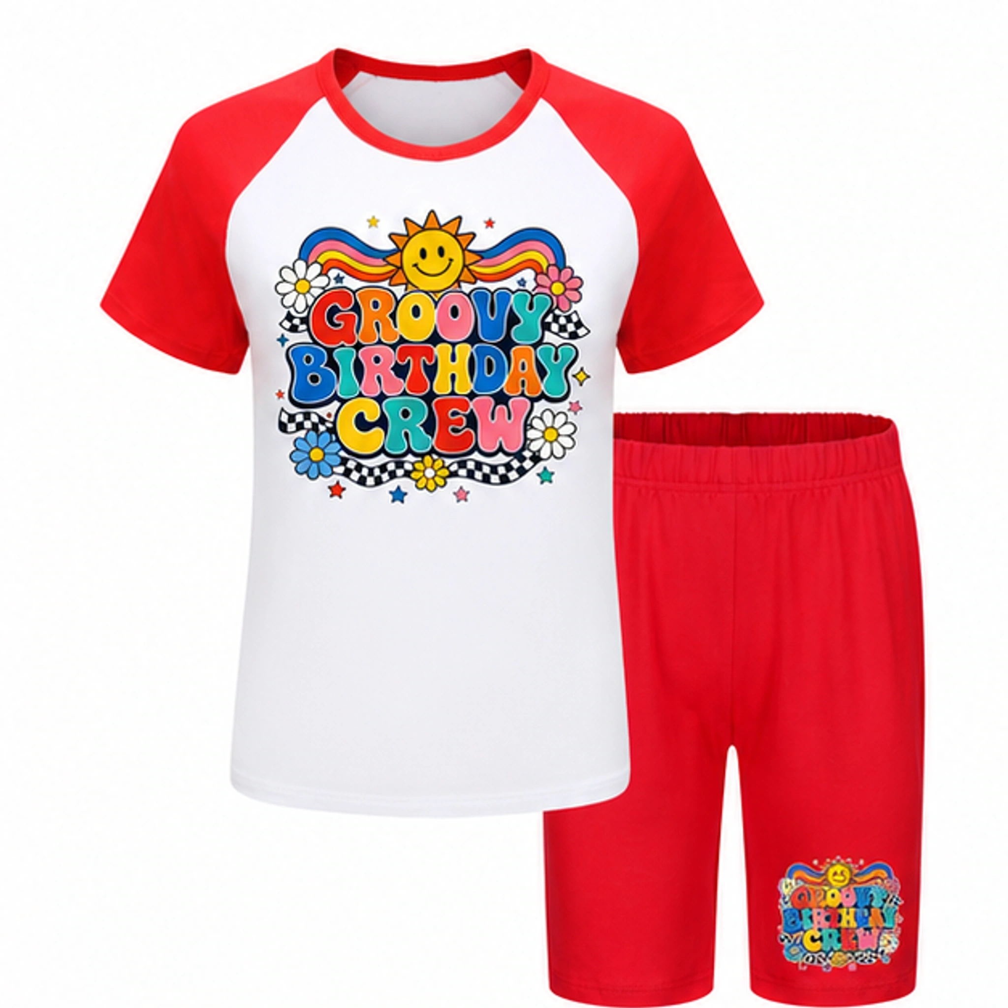 Groovy Birthday Crew Summer Sports Set for Kids in the selected color