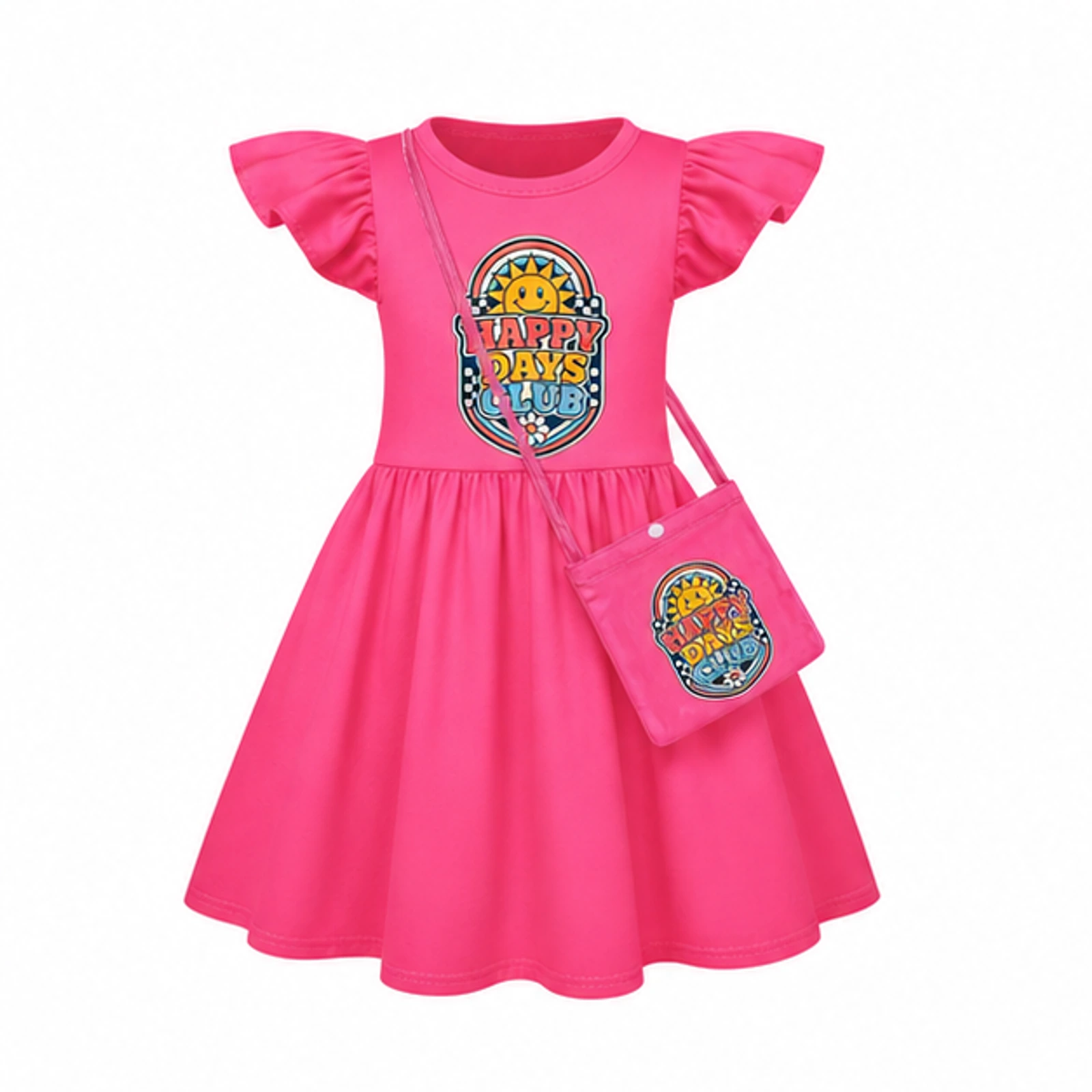 Happy Days Club Girls Short-Sleeve Sleep Dress with Crossbody Bag for Kids product preview