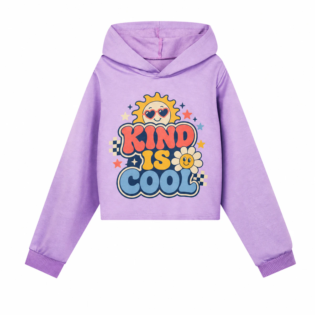 Kind Is Cool Girls Cropped Hoodie for Kids product preview