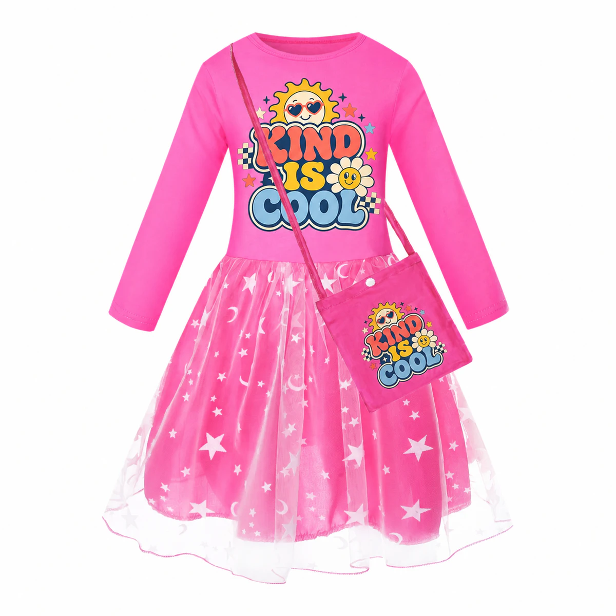 Kind Is Cool Girls Long Tulle and Star Skirt Styles with Bag for Kids product preview