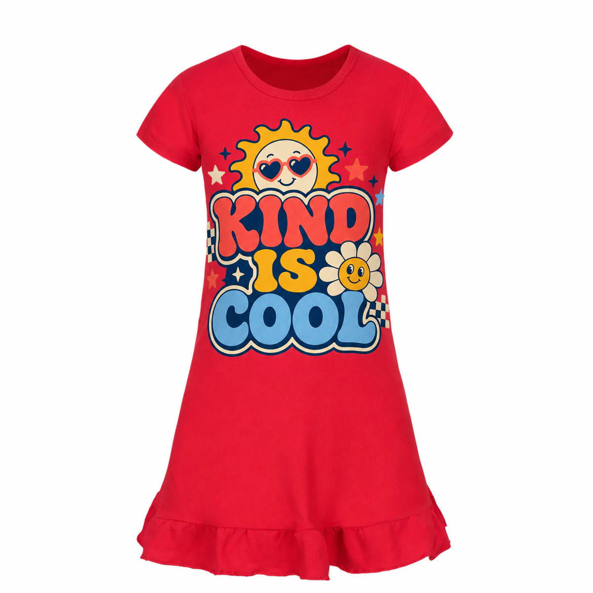Kind Is Cool Girls Short-Sleeve Sleep Dress for Kids product preview