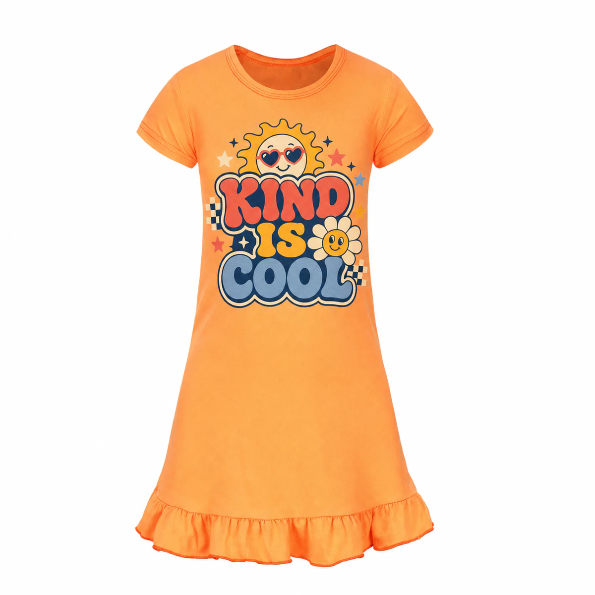 Kind Is Cool Girls Short-Sleeve Sleep Dress for Kids product preview