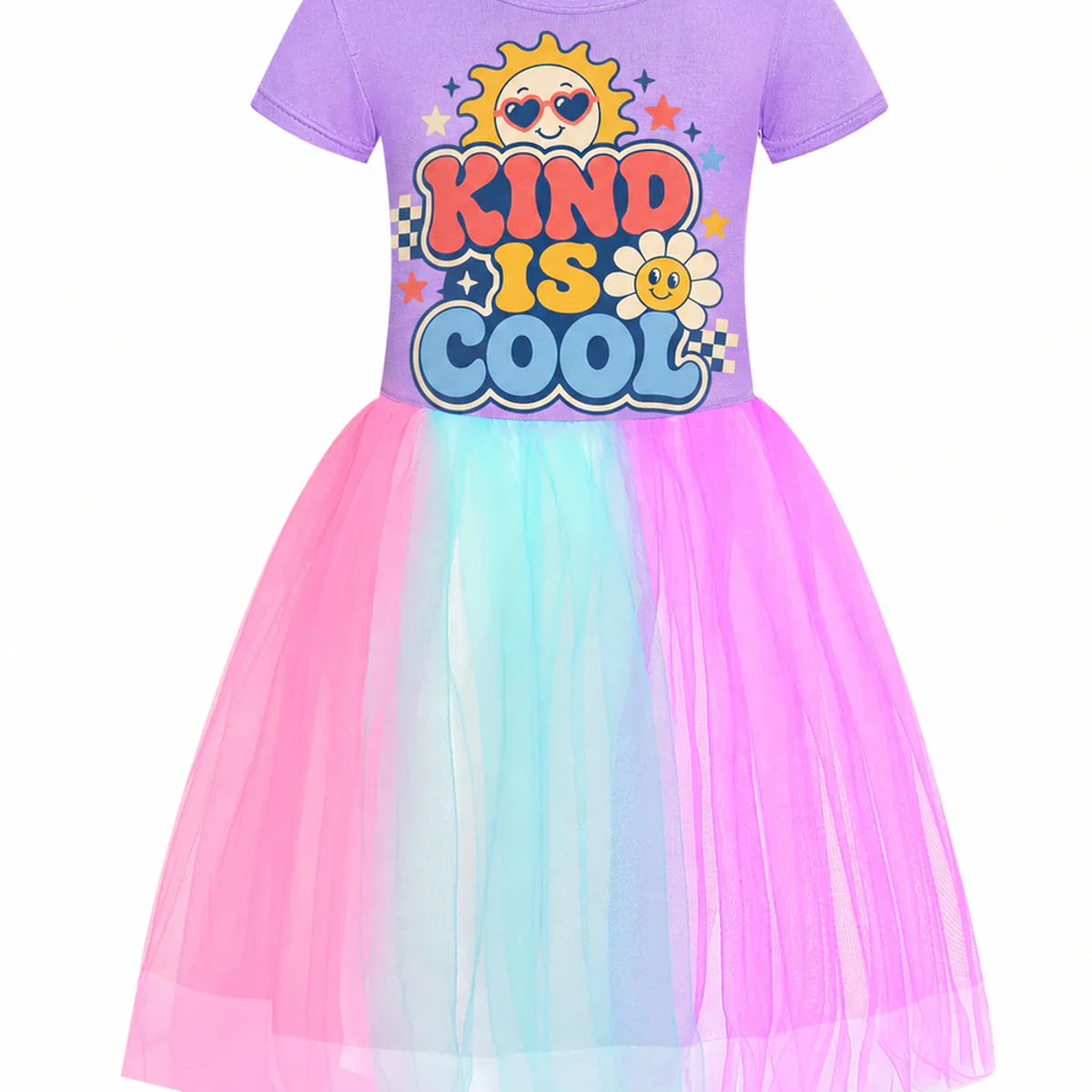 Kind Is Cool Custom Girls Short Tulle and Classic Skirt Styles AI-rendered from the exact blank product, showing integrated print and fabric detail