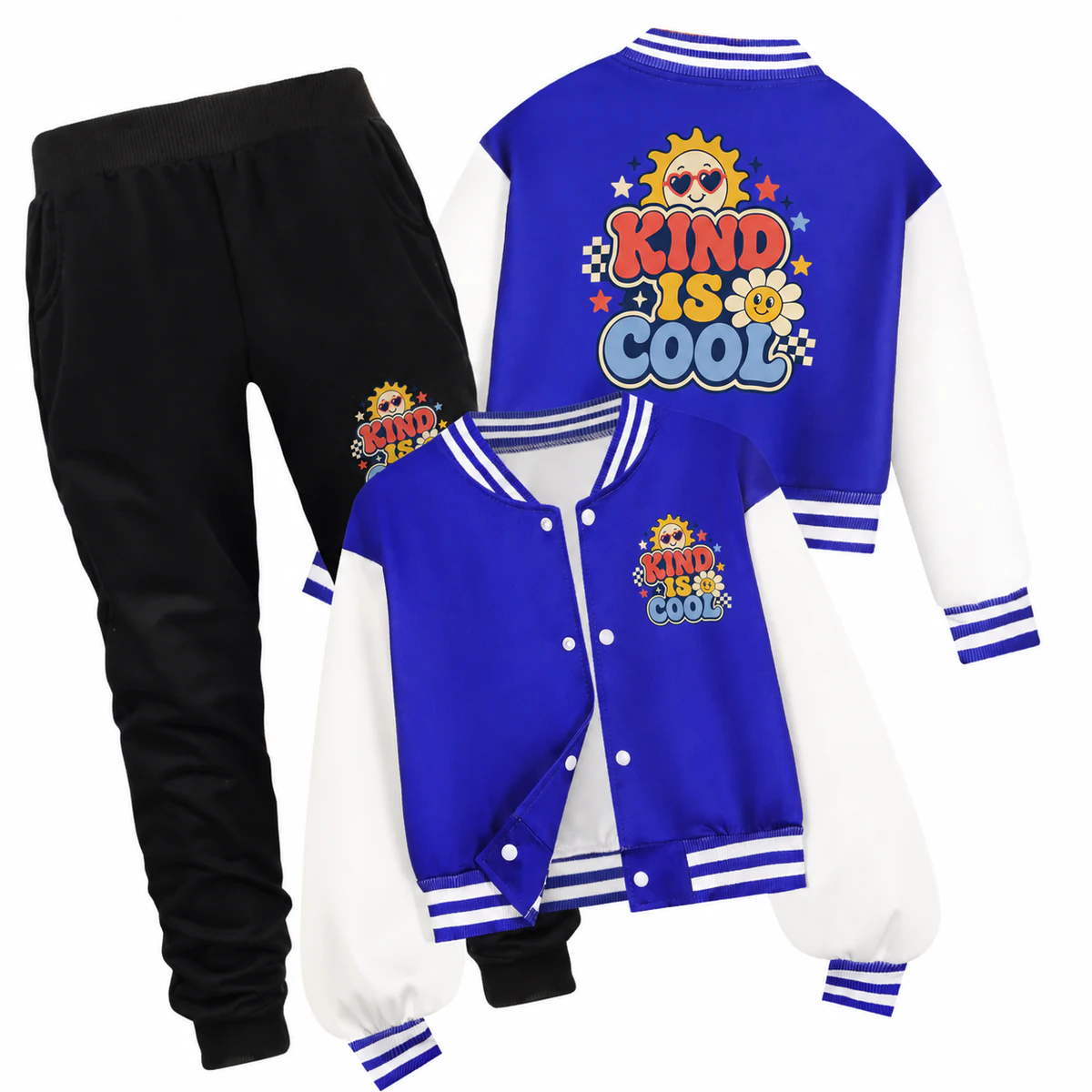Kind Is Cool Baseball Jacket and Pants Set for Kids product preview
