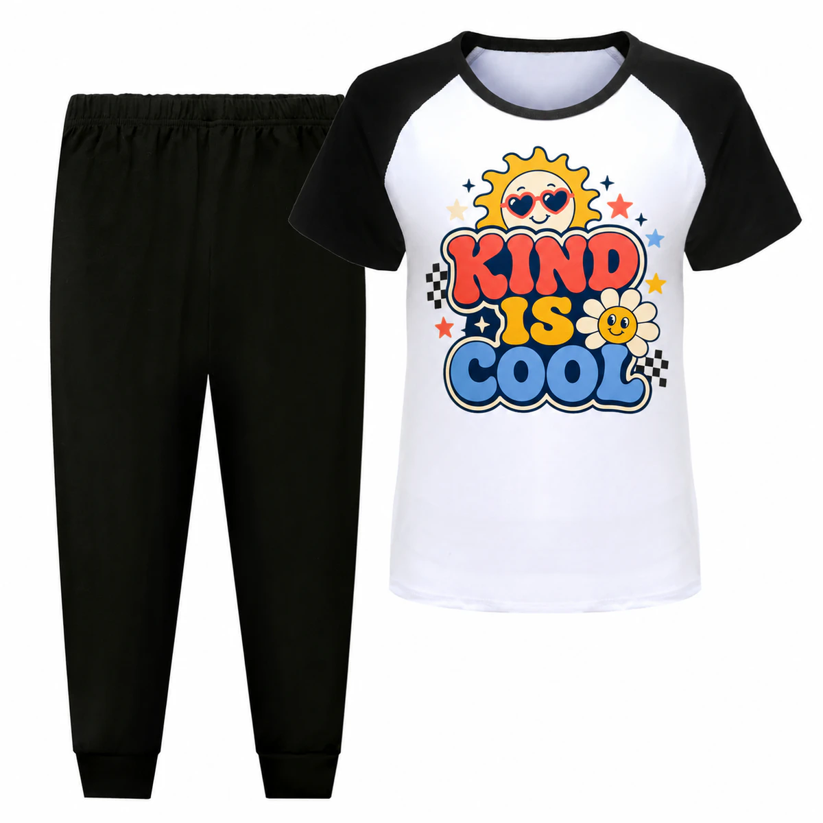 Kind Is Cool Short-Sleeve Top and Long Pants Sports Set for Kids product preview