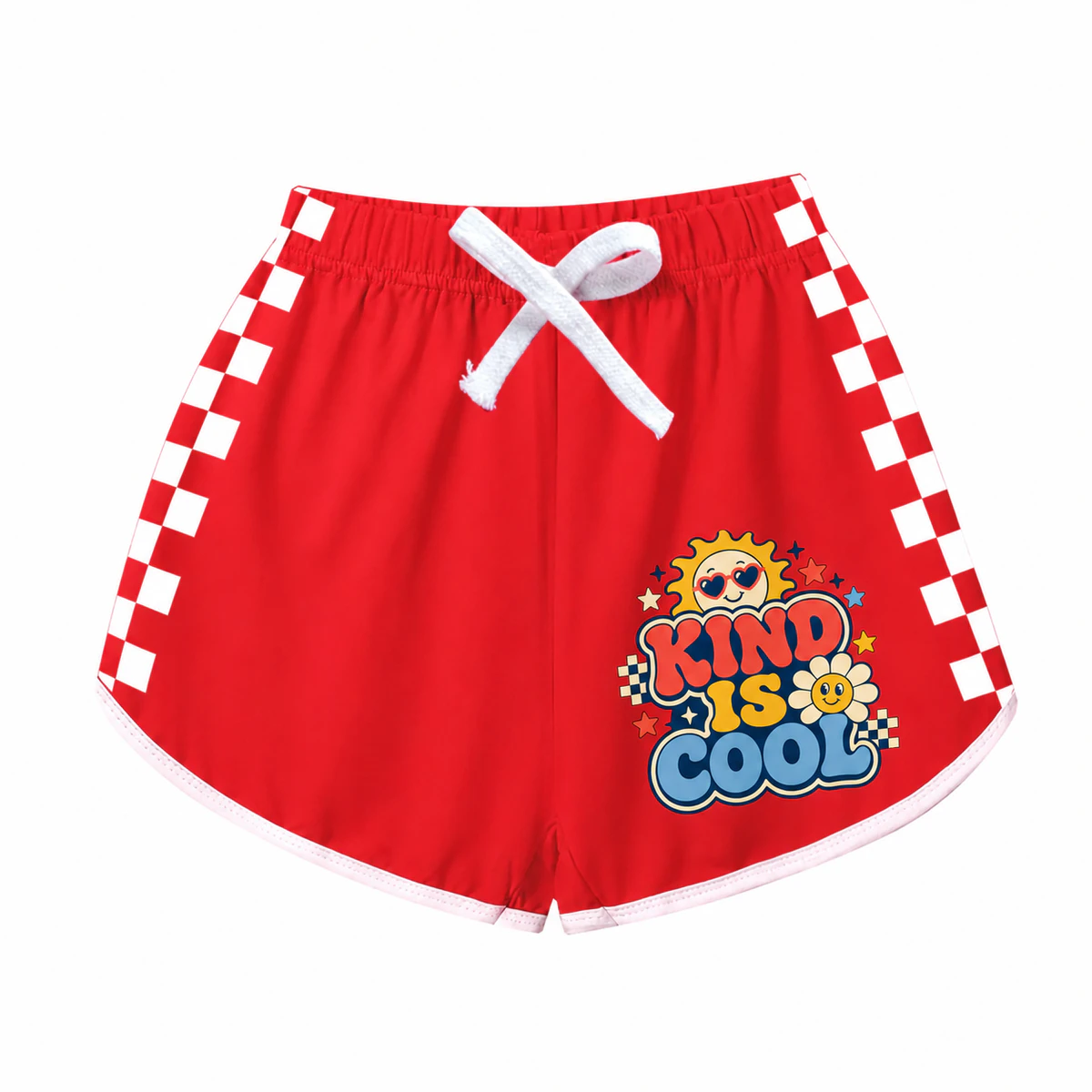 Kind Is Cool Checker-Stripe Pajama Shorts for Kids product preview