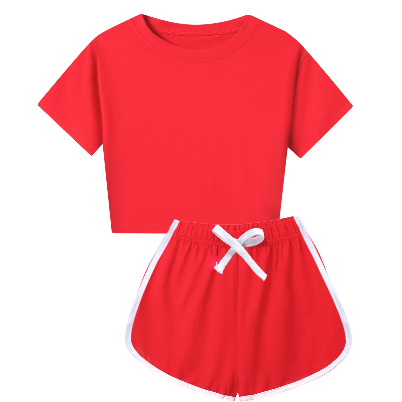 Custom Kids Checker Short-Sleeve Top and Shorts Set with a digital customization preview