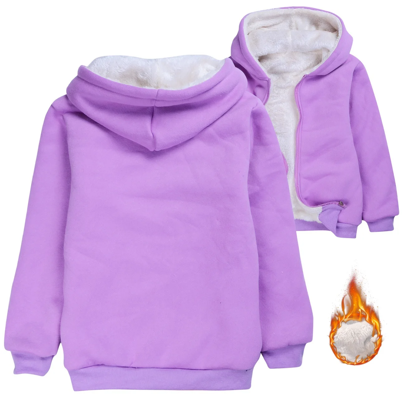 Custom Kids Thick Zip Winter Jacket with a digital customization preview
