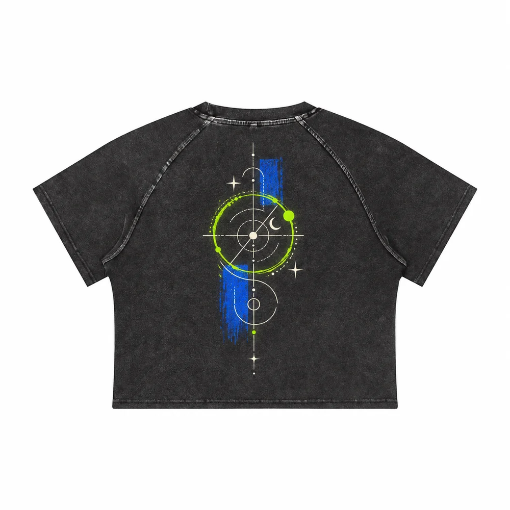 Cropped raglan crew-neck tee · Your own coordinates · Back