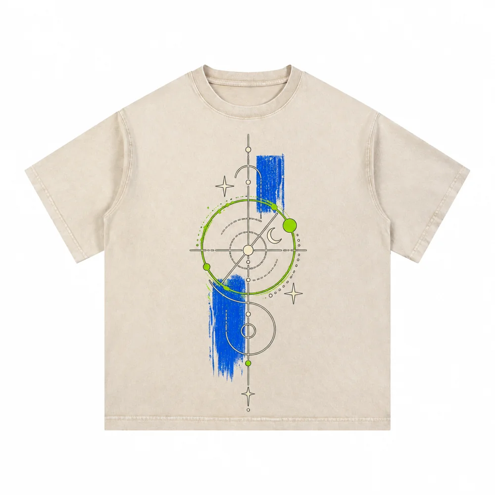 Washed boxy crew-neck tee · Your own coordinates · Front