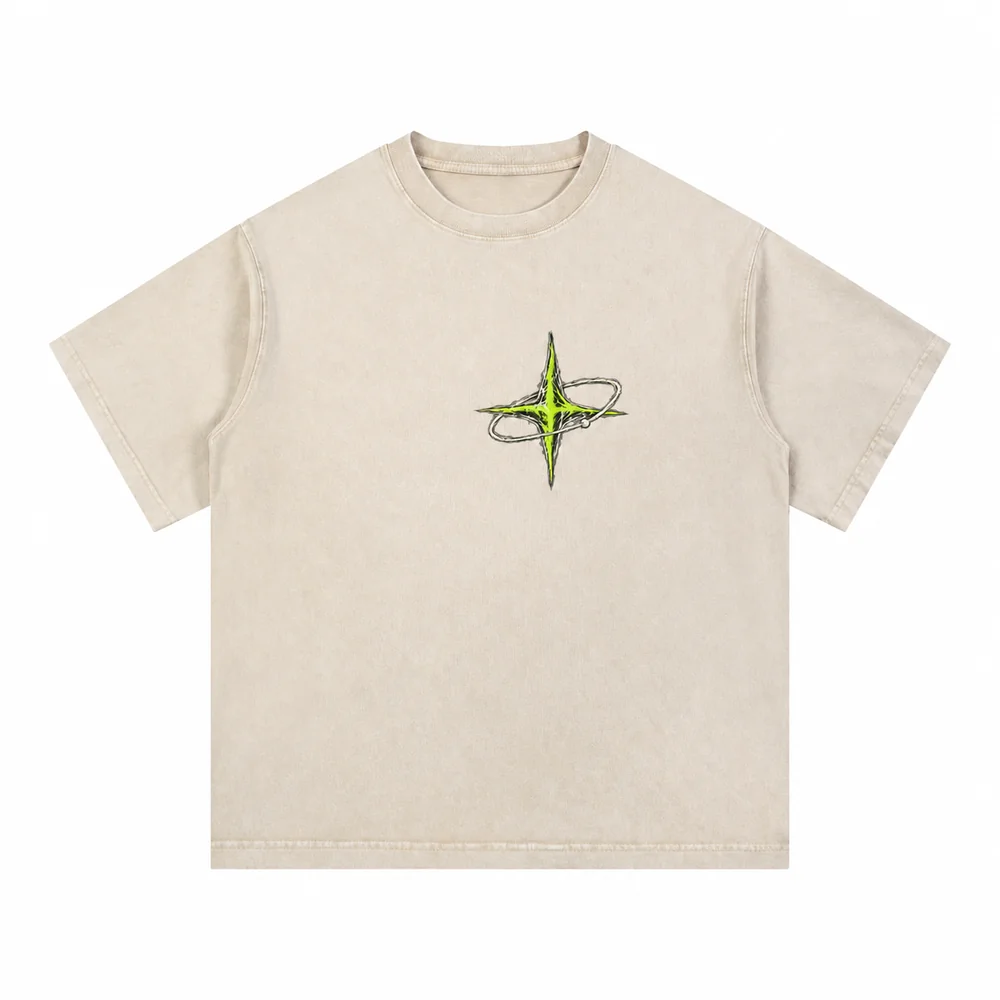 Washed boxy crew-neck tee · Private signal · Front