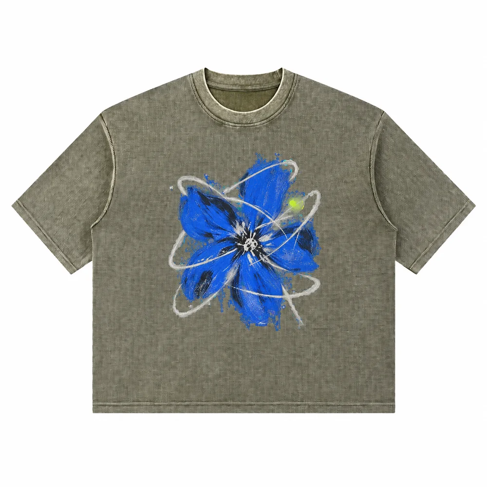 Boxy waffle crew-neck tee · A feeling worth keeping · Front