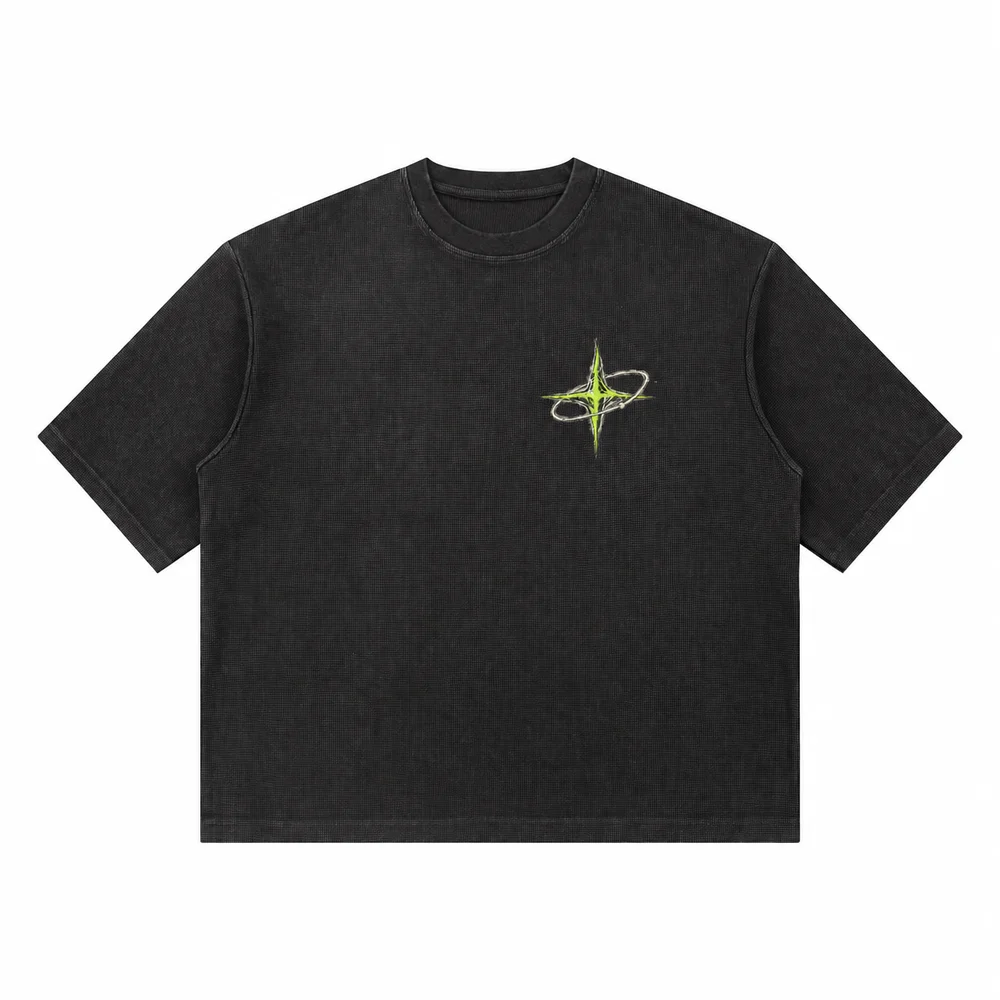 Boxy waffle crew-neck tee · Private signal · Front