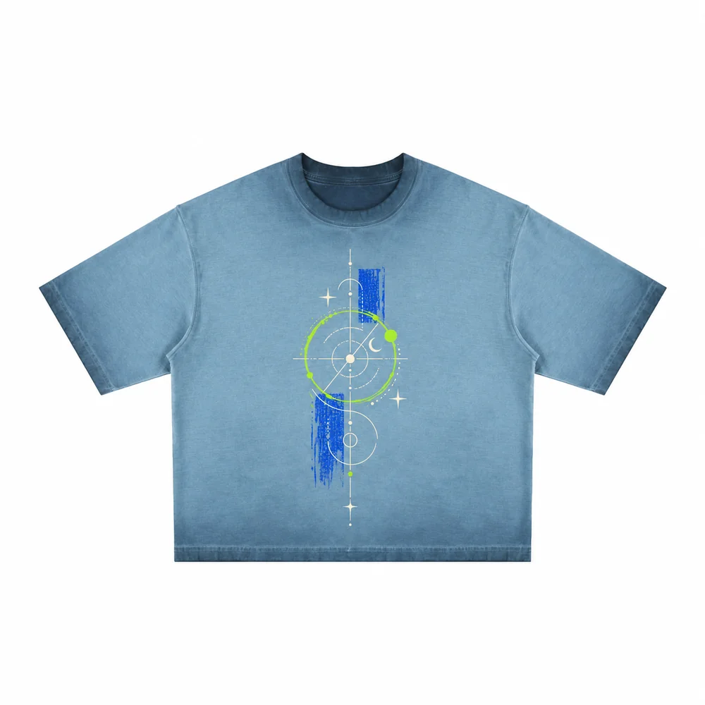 Faded boxy crew-neck tee · Your own coordinates · Front
