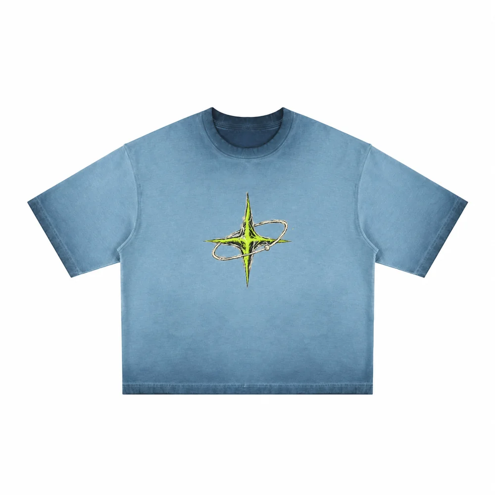Faded boxy crew-neck tee · Private signal · Front