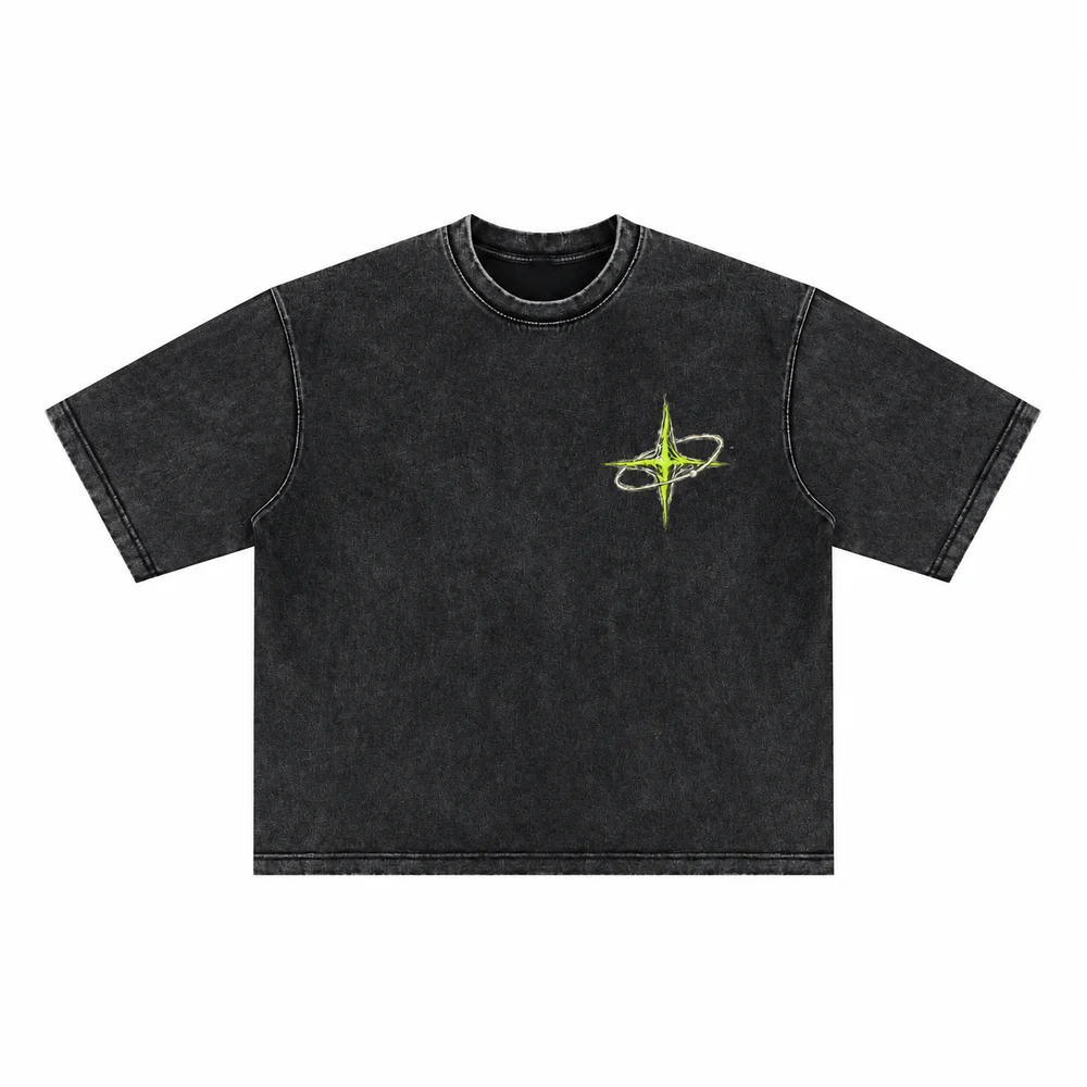 Washed relaxed crew-neck tee · Private signal · Front