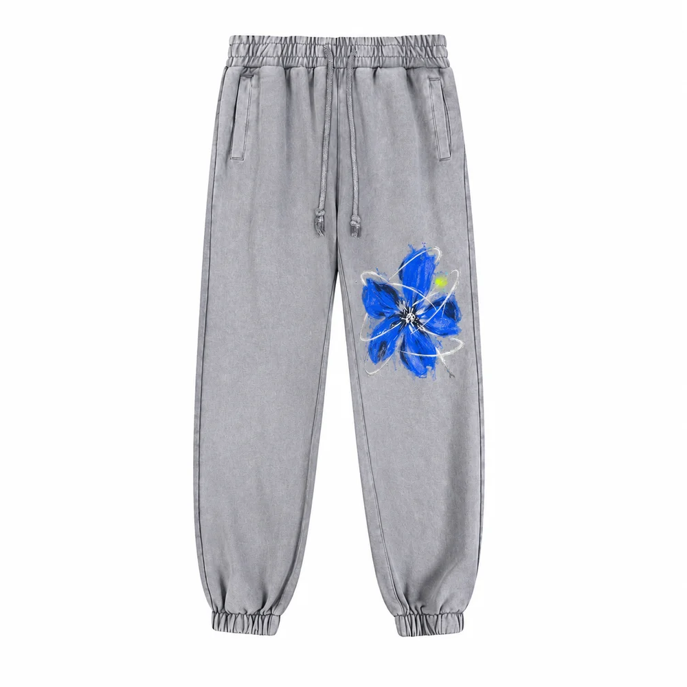 Washed elastic-cuff joggers · A feeling worth keeping · Front