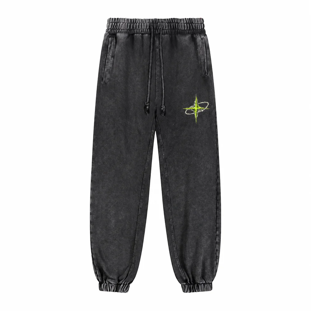 Washed elastic-cuff joggers · Private signal · Front