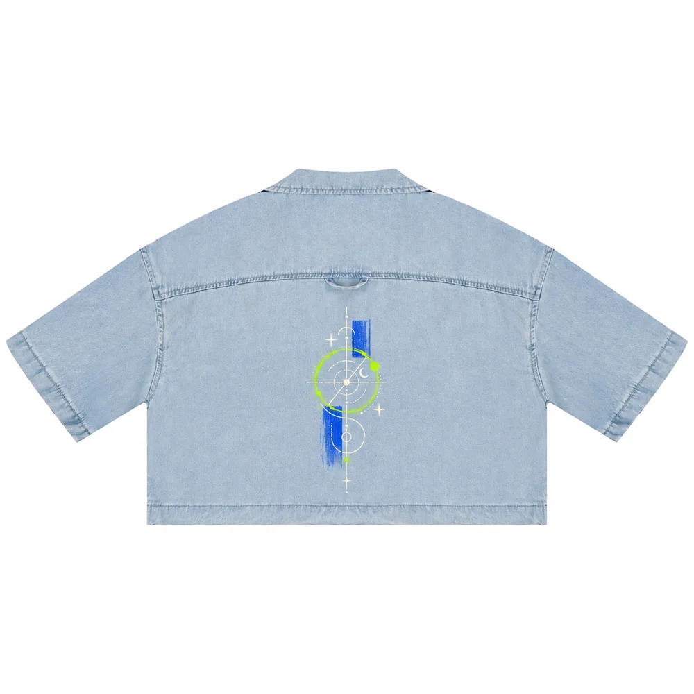 Washed cropped denim shirt · Your own coordinates · Back